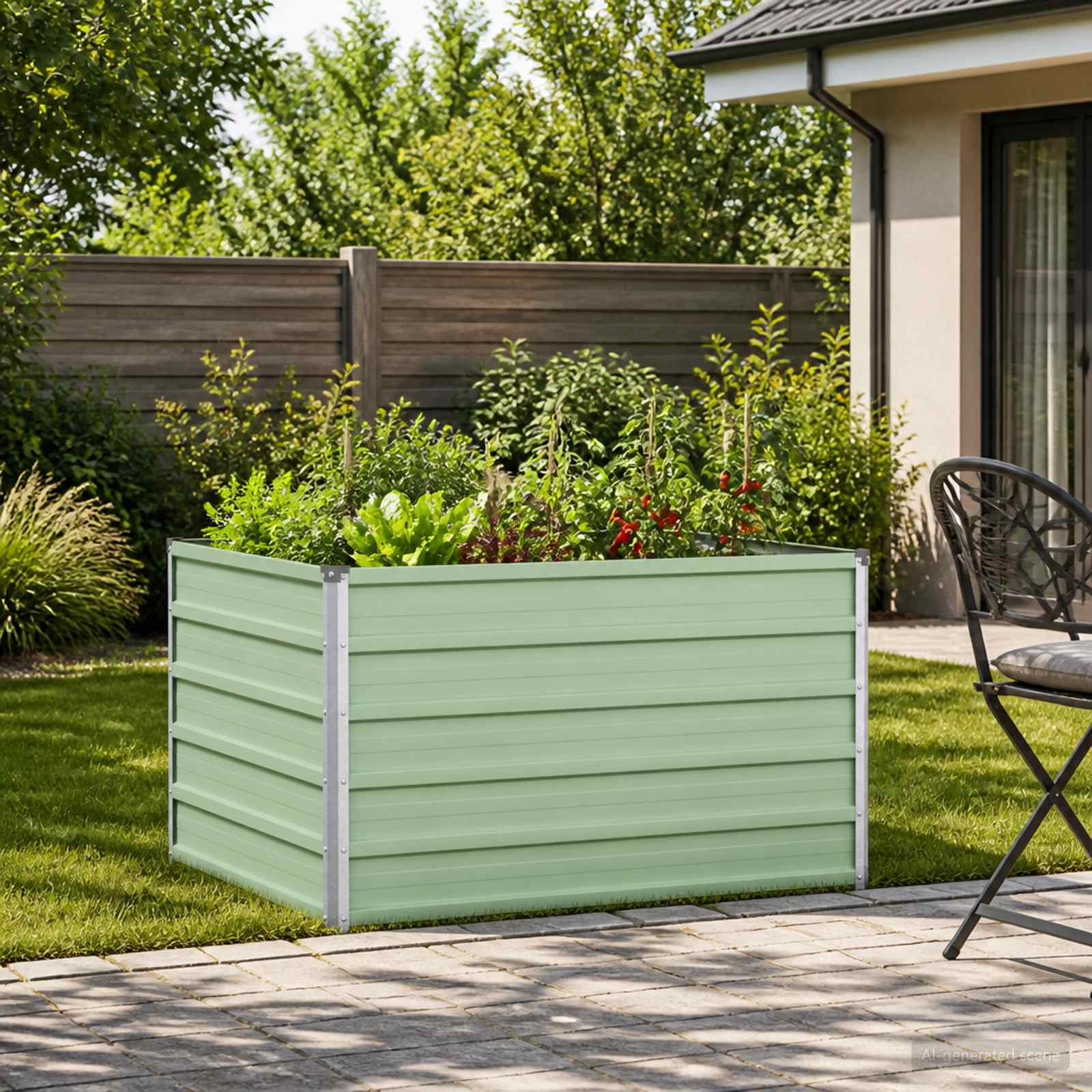 Letto rialzato da giardino Verde Pastello 100 x 80 x 55 cm