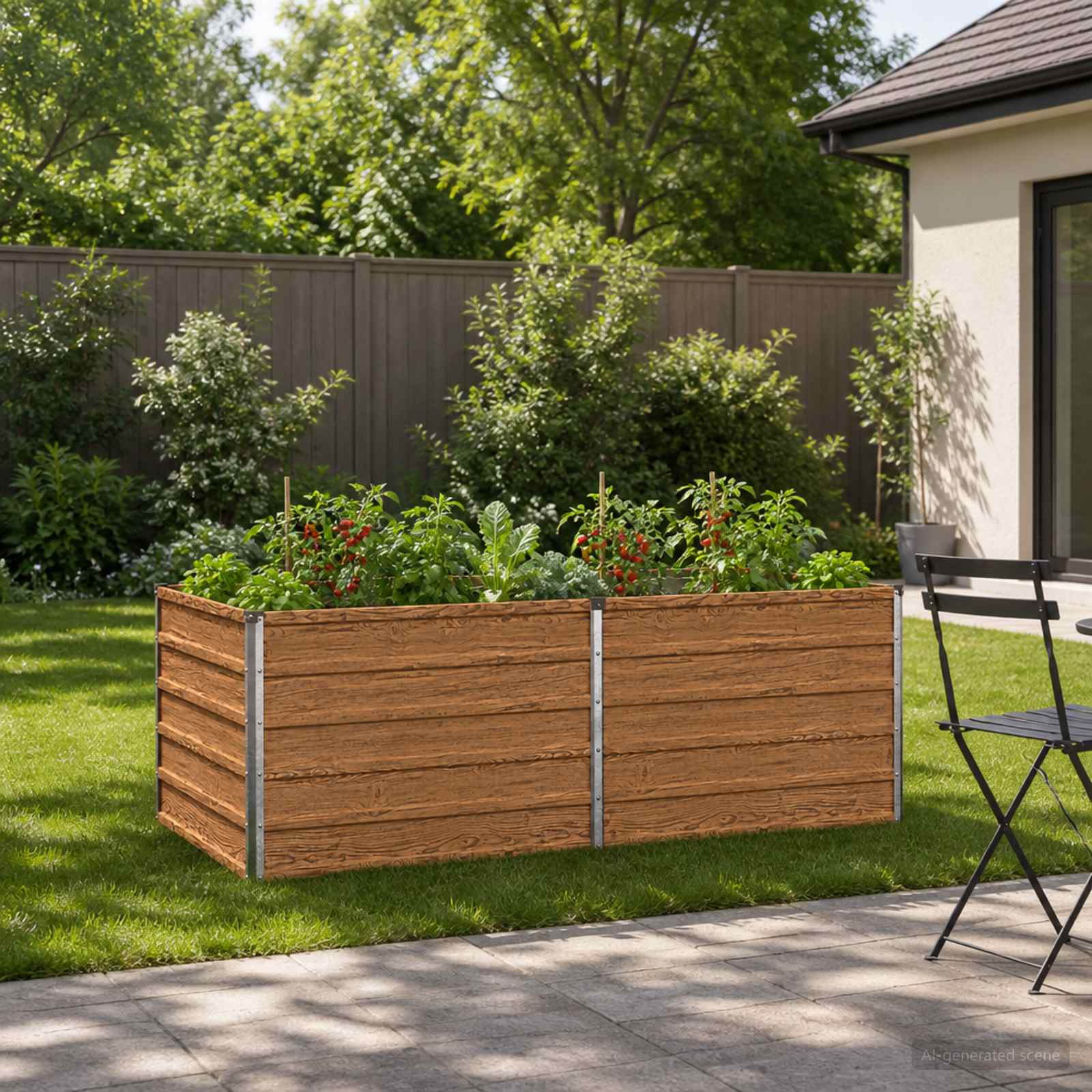 Letto rialzato da giardino Marrone legno 160 x 80 x 55 cm