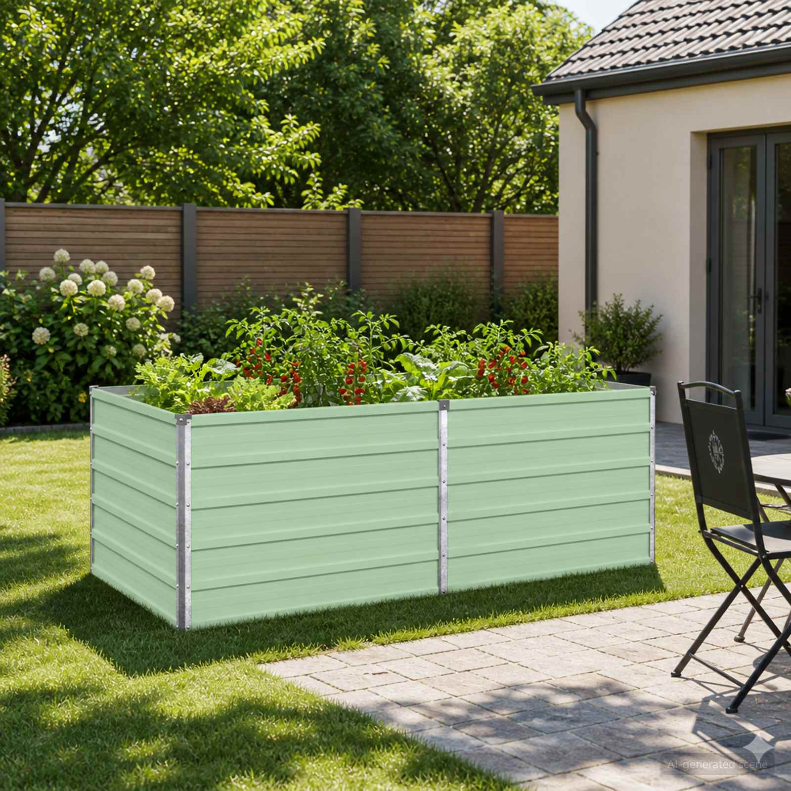 Letto rialzato da giardino Verde Pastello 160 x 80 x 55 cm