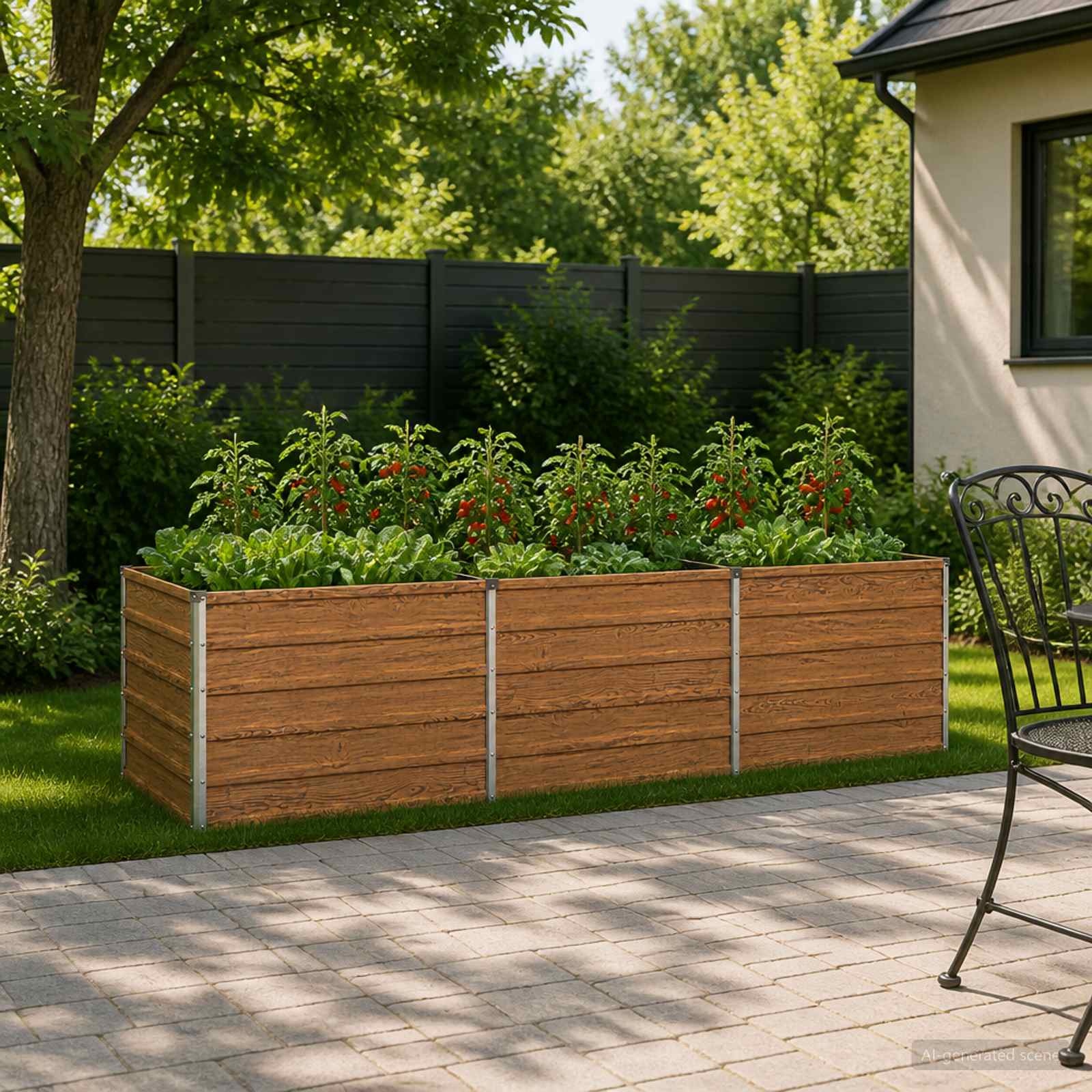 Letto rialzato da giardino Marrone legno 240 x 80 x 55 cm