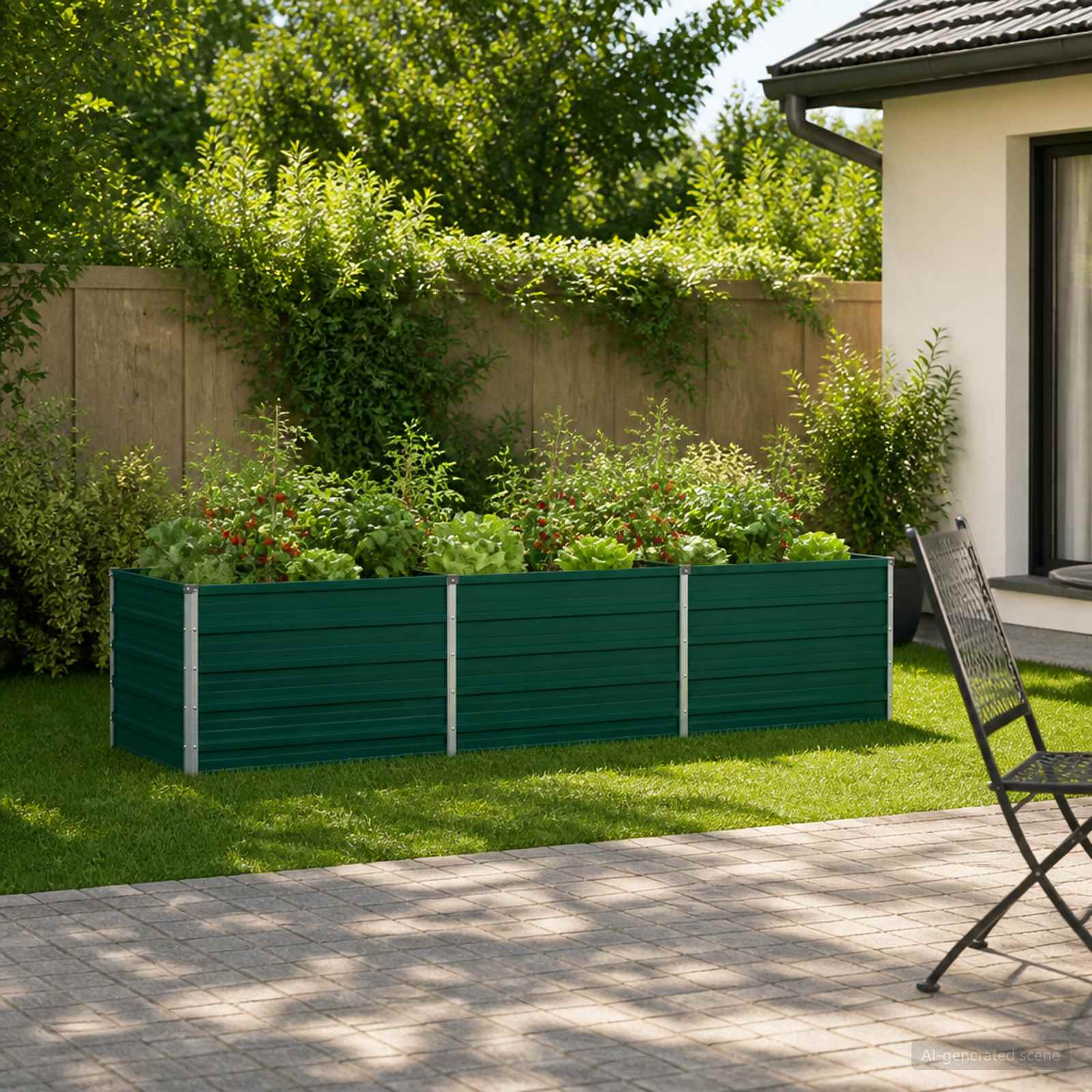 Letto rialzato da giardino Verde 240 x 80 x 55 cm