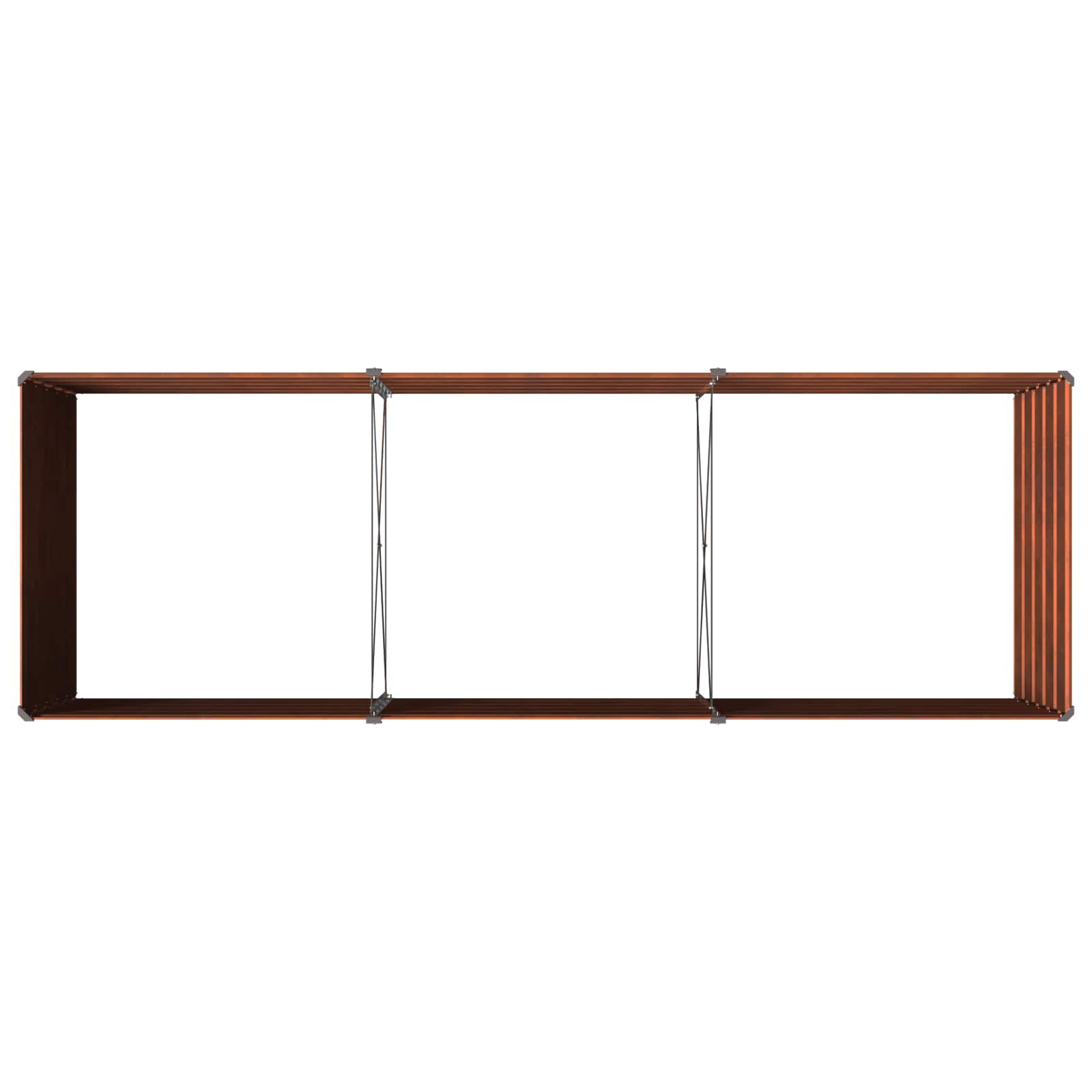 Letto rialzato da giardino Ruggine 240 x 80 x 55 cm cartone