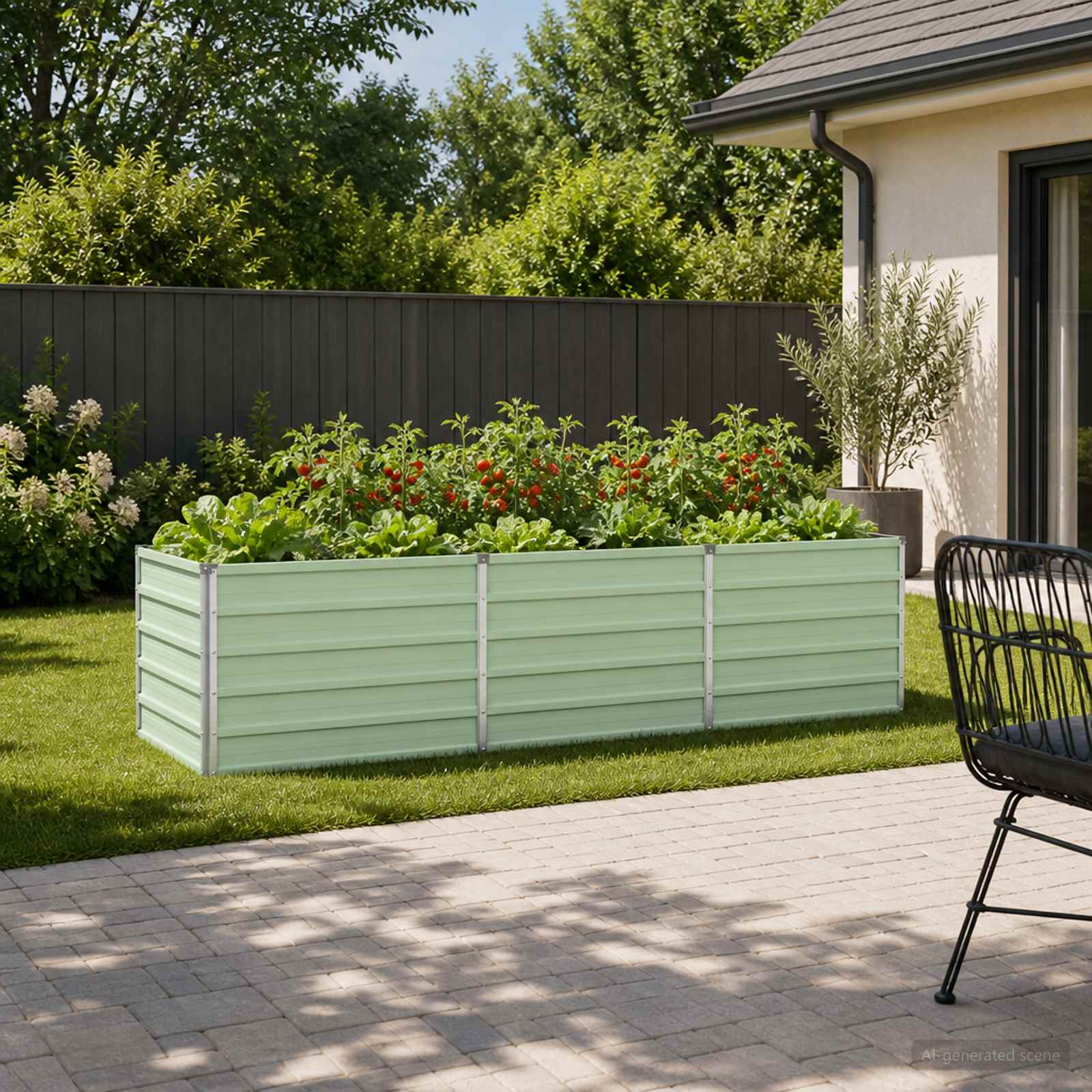 Letto rialzato da giardino Verde Pastello 240 x 80 x 55 cm