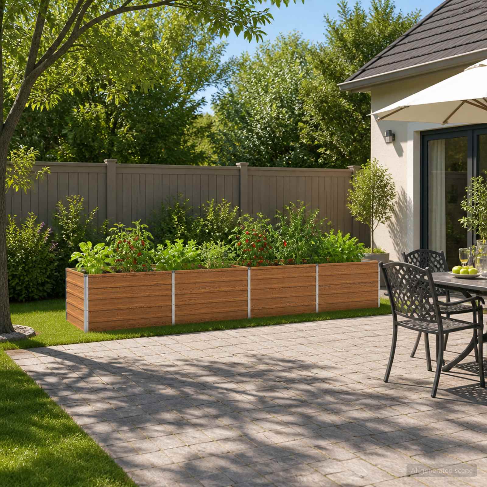 Letto rialzato da giardino Marrone legno 320 x 80 x 55 cm