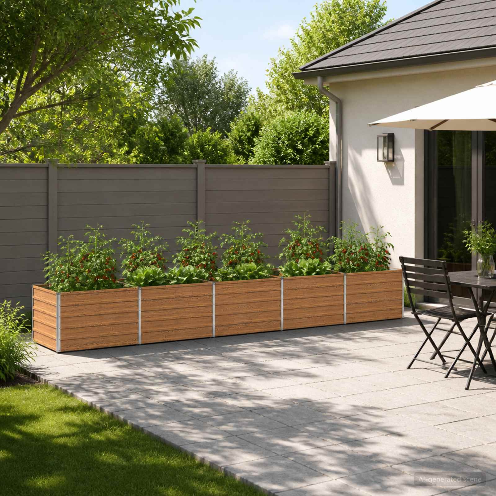 Letto rialzato da giardino Marrone legno 400 x 80 x 55 cm