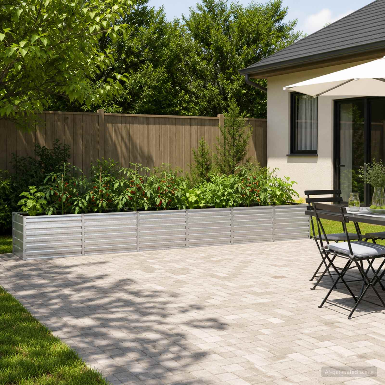 Letto rialzato da giardino Argento 480 x 80 x 55 cm