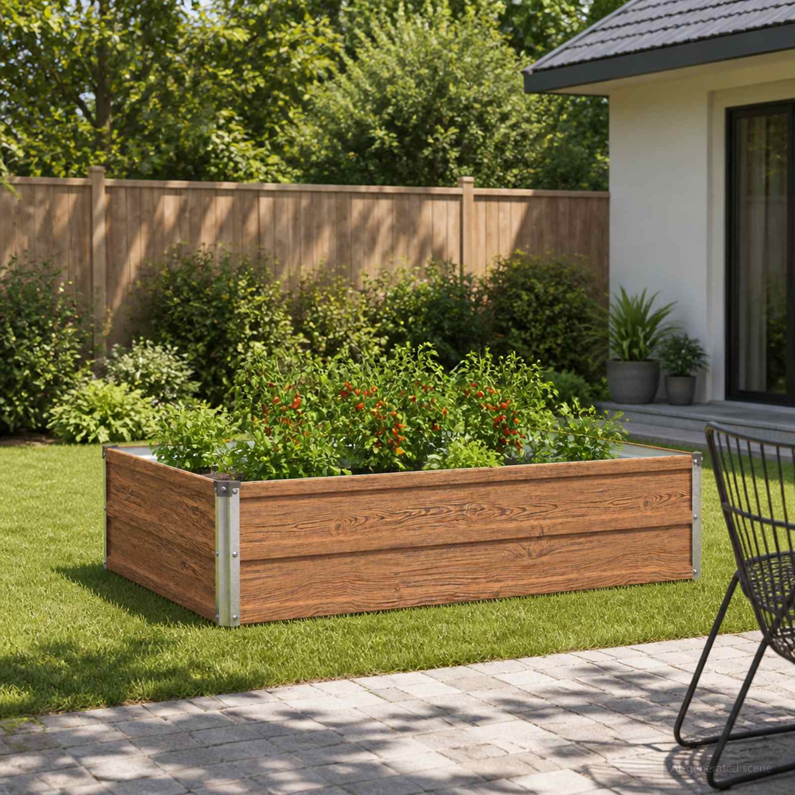 Letto rialzato da giardino Marrone legno 100 x 80 x 24 cm