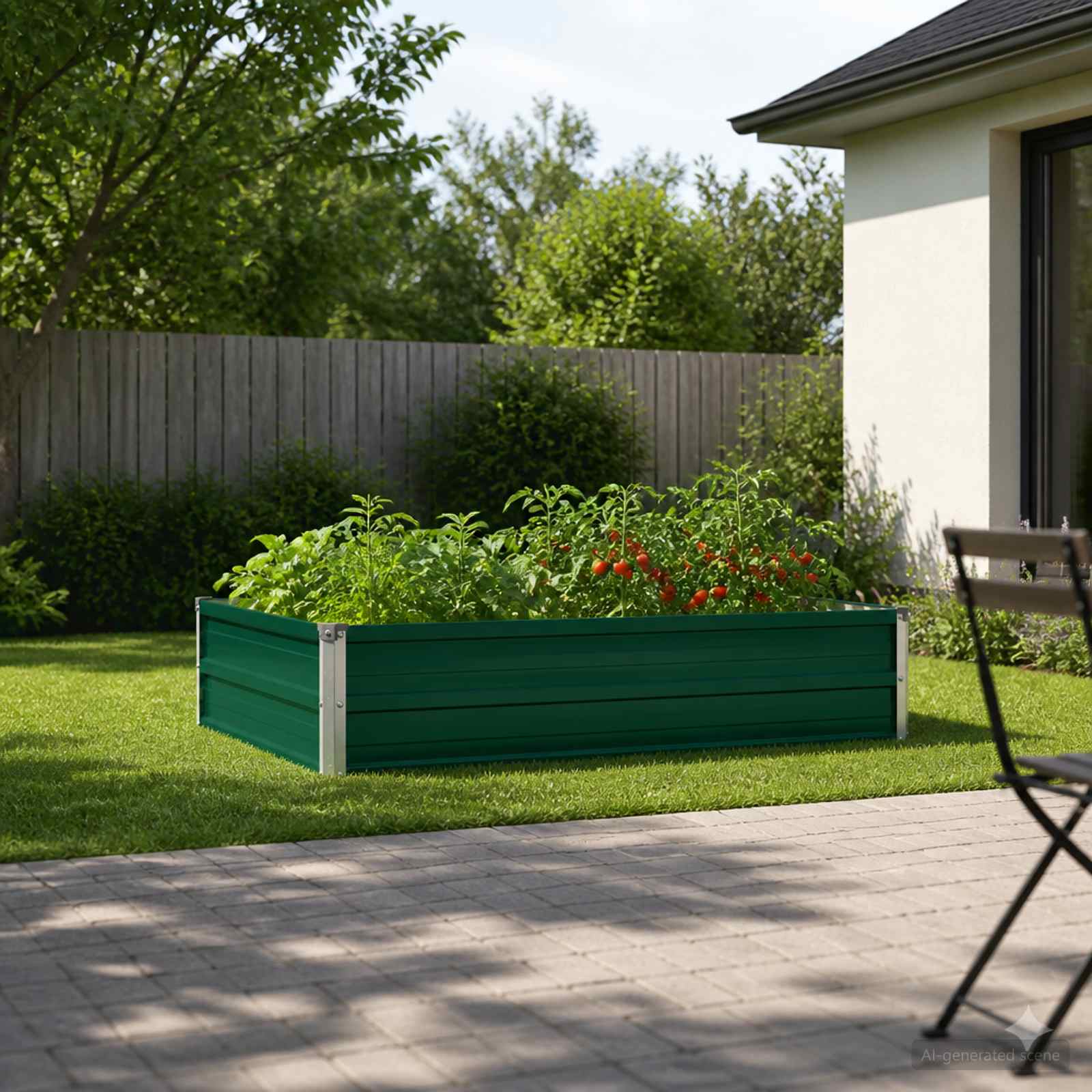 Letto rialzato da giardino Verde 100 x 80 x 24 cm