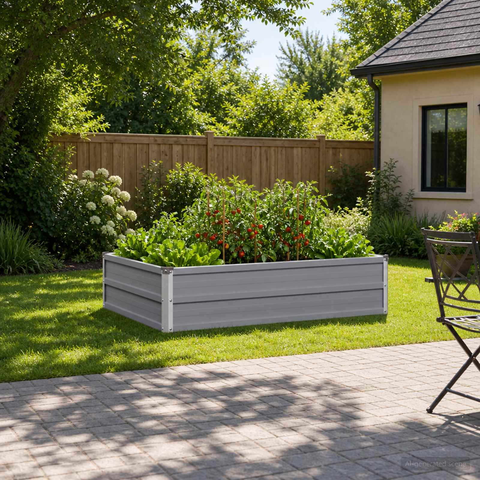 Letto rialzato da giardino Grigio 100 x 80 x 24 cm
