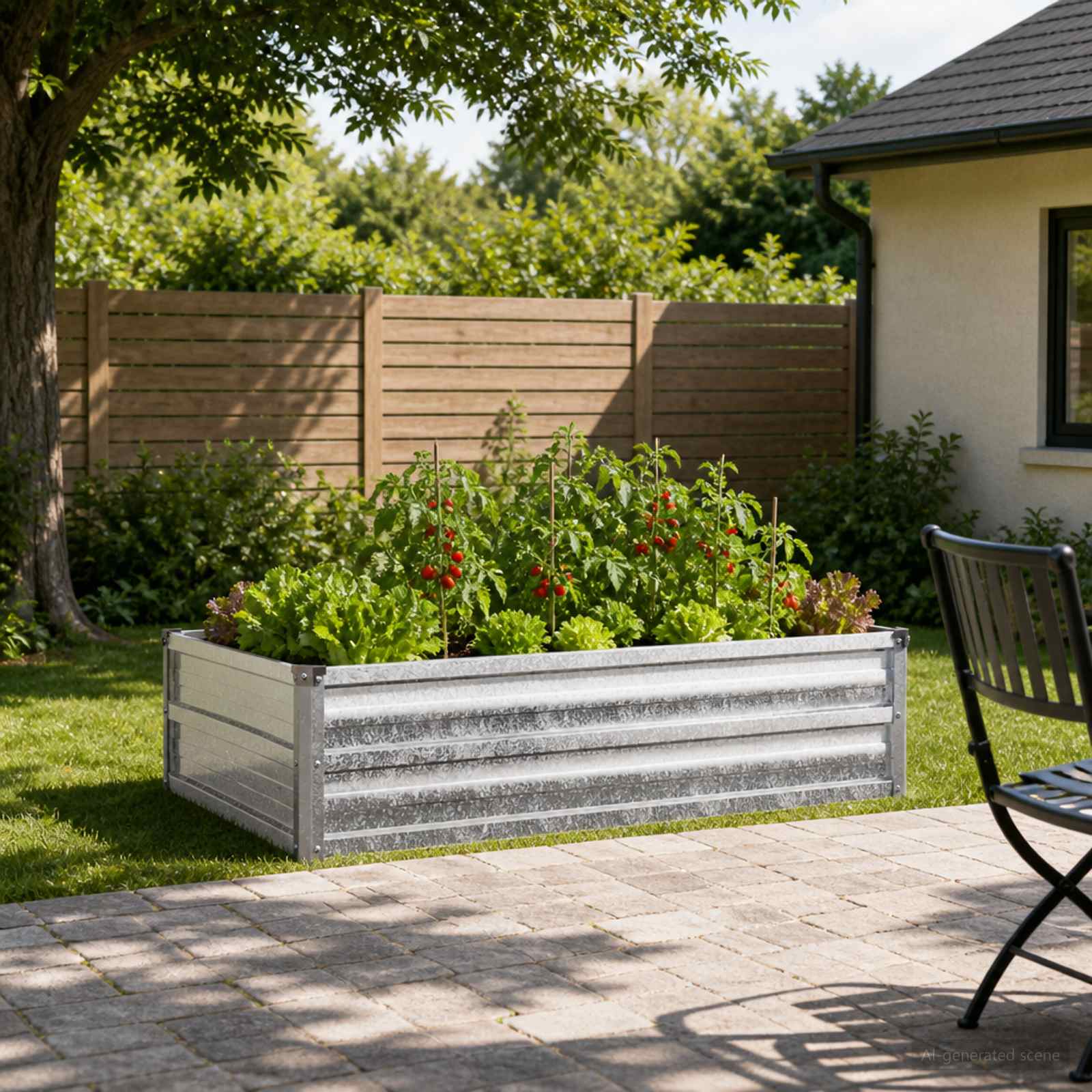 Letto rialzato da giardino Argento 100 x 80 x 24 cm