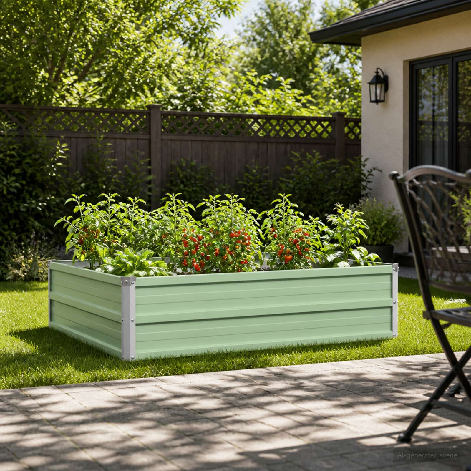 Letto rialzato da giardino Verde Pastello 100 x 80 x 24 cm