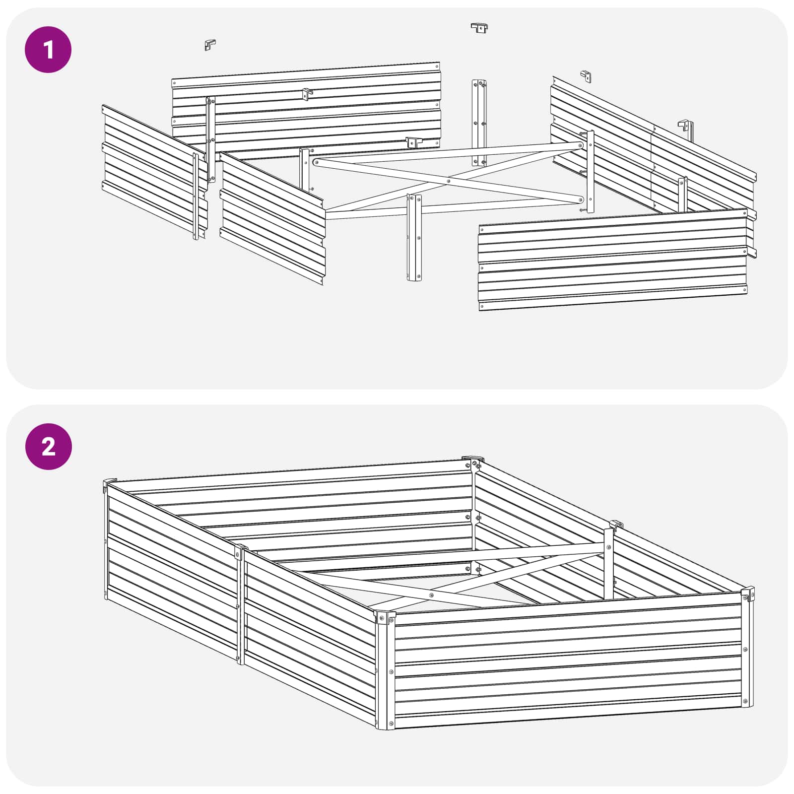 Letto rialzato da giardino Marrone legno 160 x 80 x 24 cm