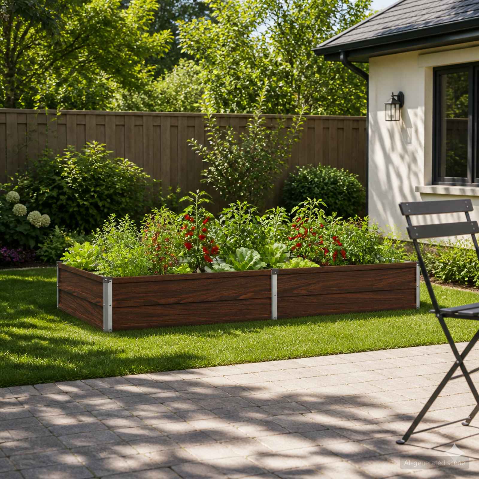 Letto rialzato da giardino Nero 160 x 80 x 24 cm