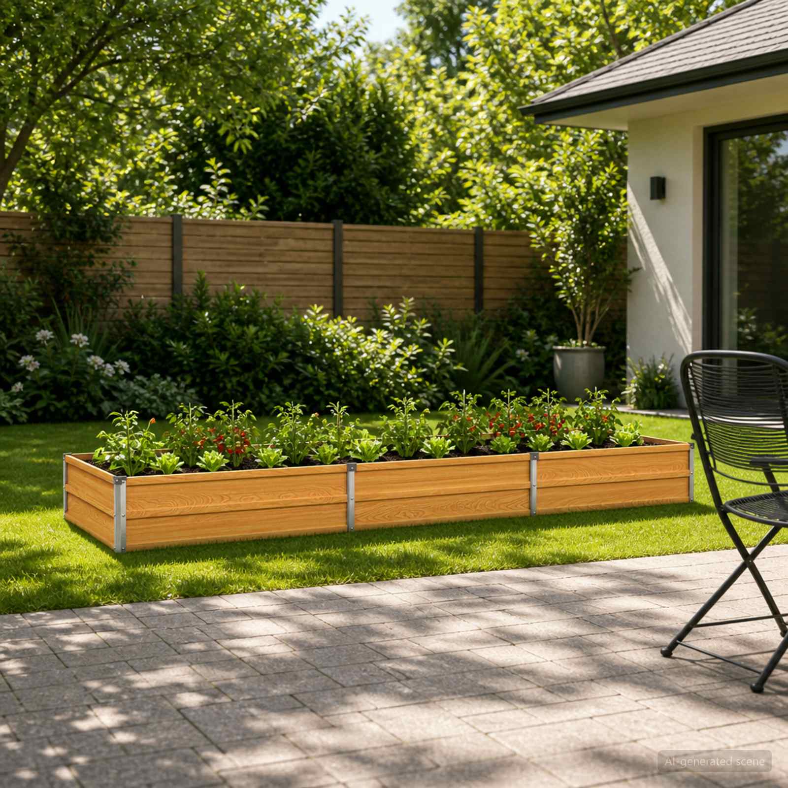 Letto rialzato da giardino Naturale 240 x 80 x 24 cm