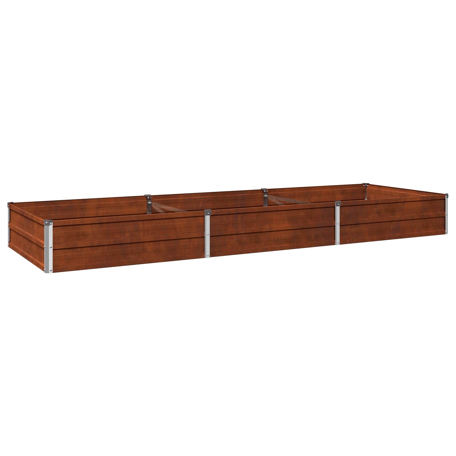Letto rialzato da giardino Ruggine 240 x 80 x 24 cm cartone