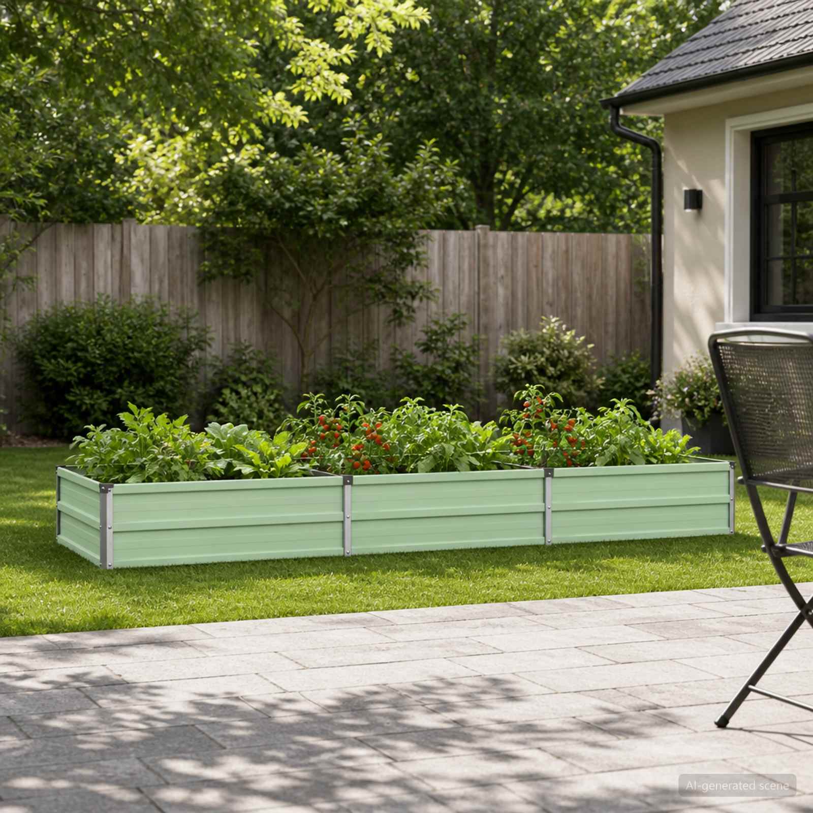 Letto rialzato da giardino Verde Pastello 240 x 80 x 24 cm