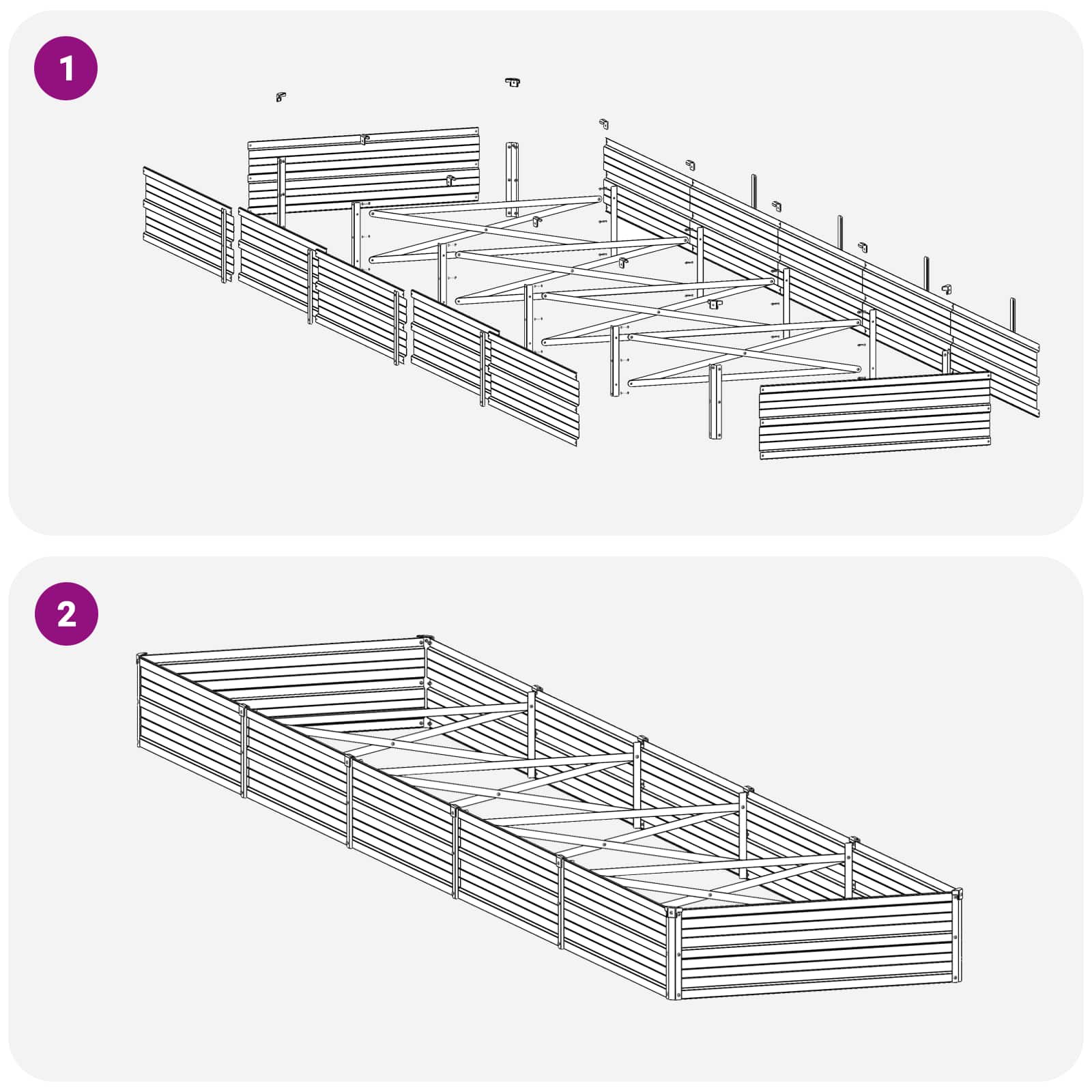Letto rialzato da giardino Marrone legno 400 x 80 x 24 cm