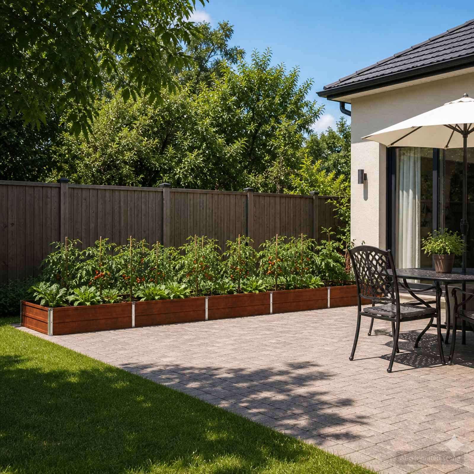 Letto rialzato da giardino Ruggine 400 x 80 x 24 cm cartone