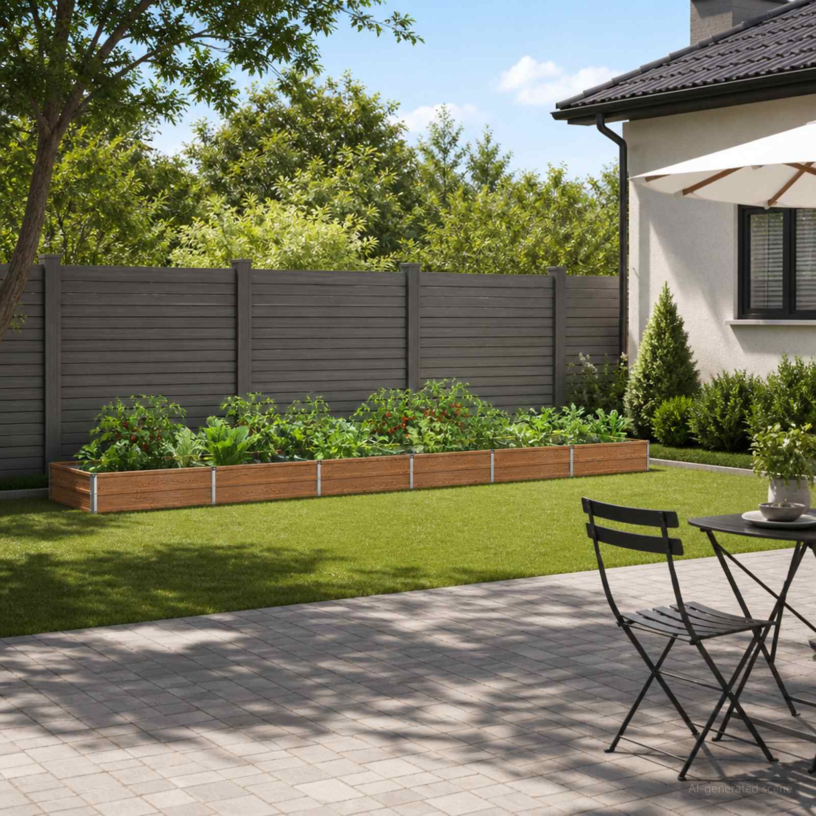 Letto rialzato da giardino Marrone legno 480 x 80 x 24 cm