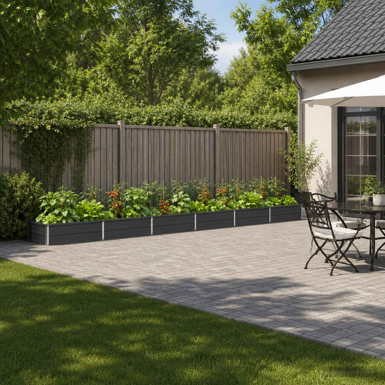Letto rialzato da giardino Antracite 480 x 80 x 24 cm