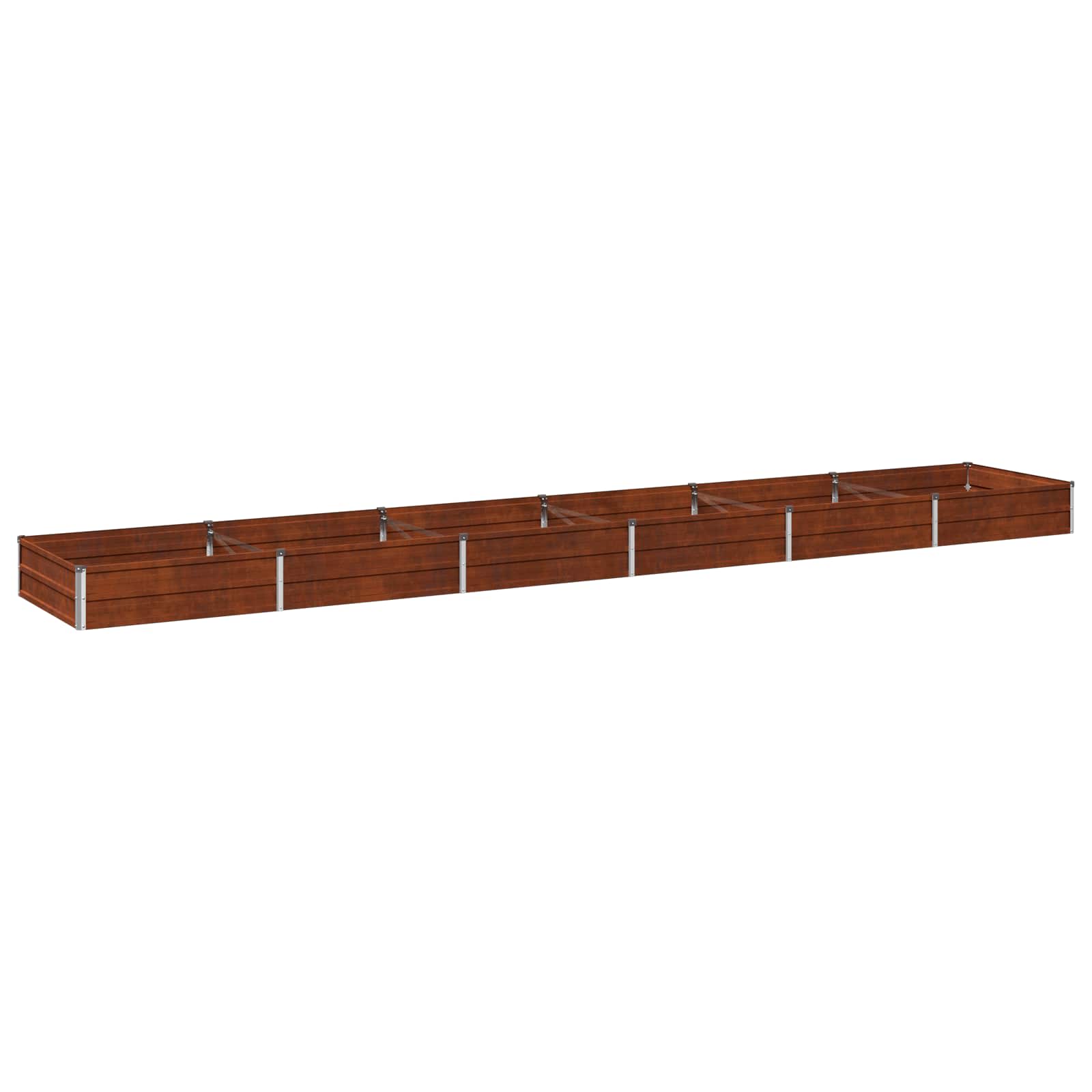 Letto rialzato da giardino Ruggine 480 x 80 x 24 cm cartone