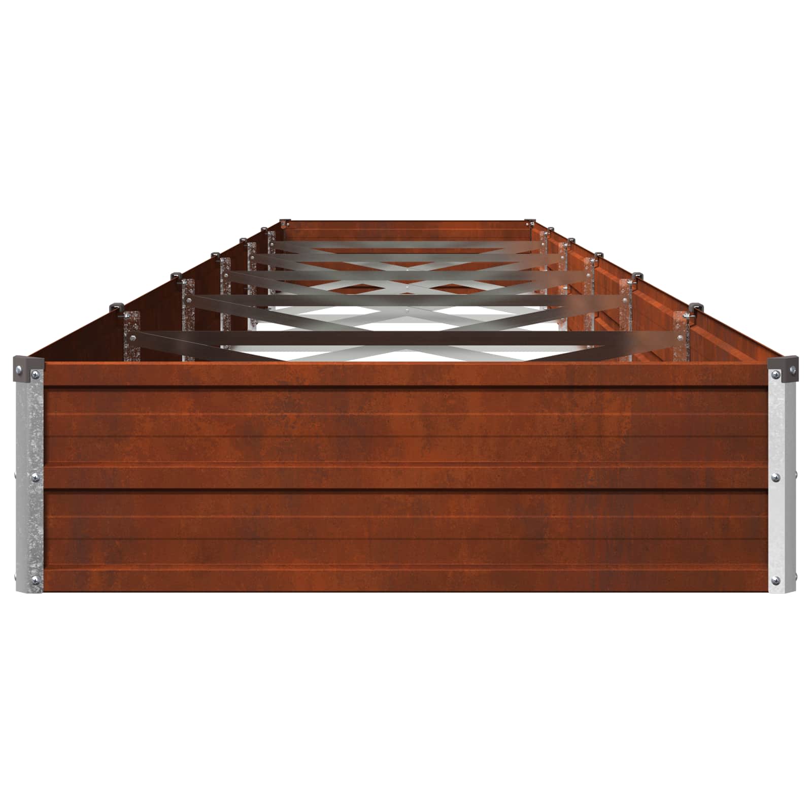 Letto rialzato da giardino Ruggine 480 x 80 x 24 cm cartone