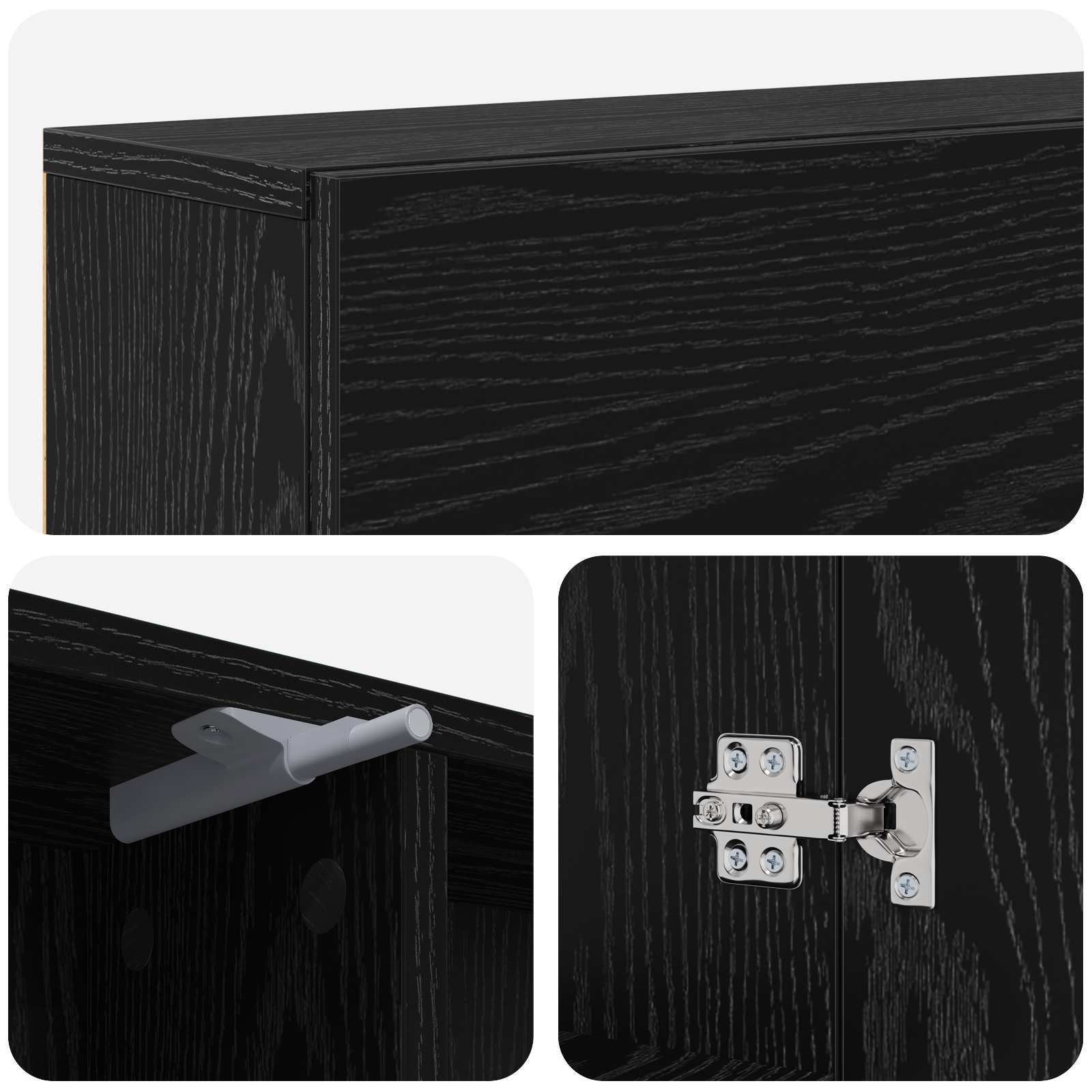 Cornice per camino Rovere Nero 102 x 18 x 100,5 cm