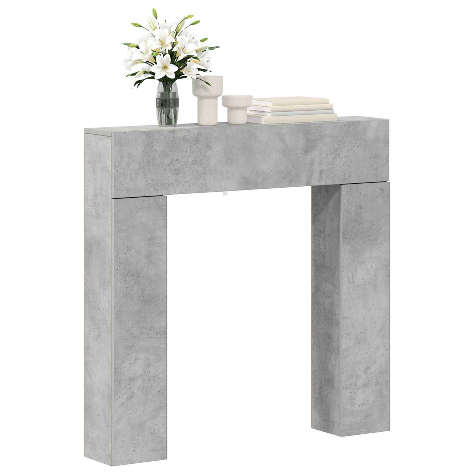 Cornice per camino Grigio Cemento 102 x 18 x 100,5 cm