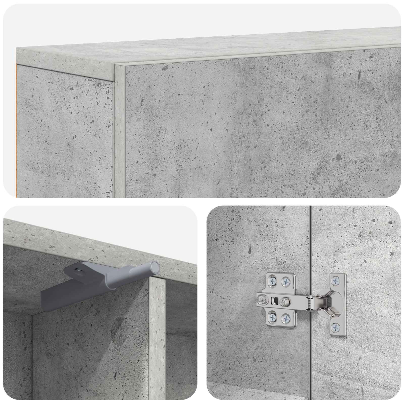 Cornice per camino Grigio Cemento 102 x 18 x 100,5 cm
