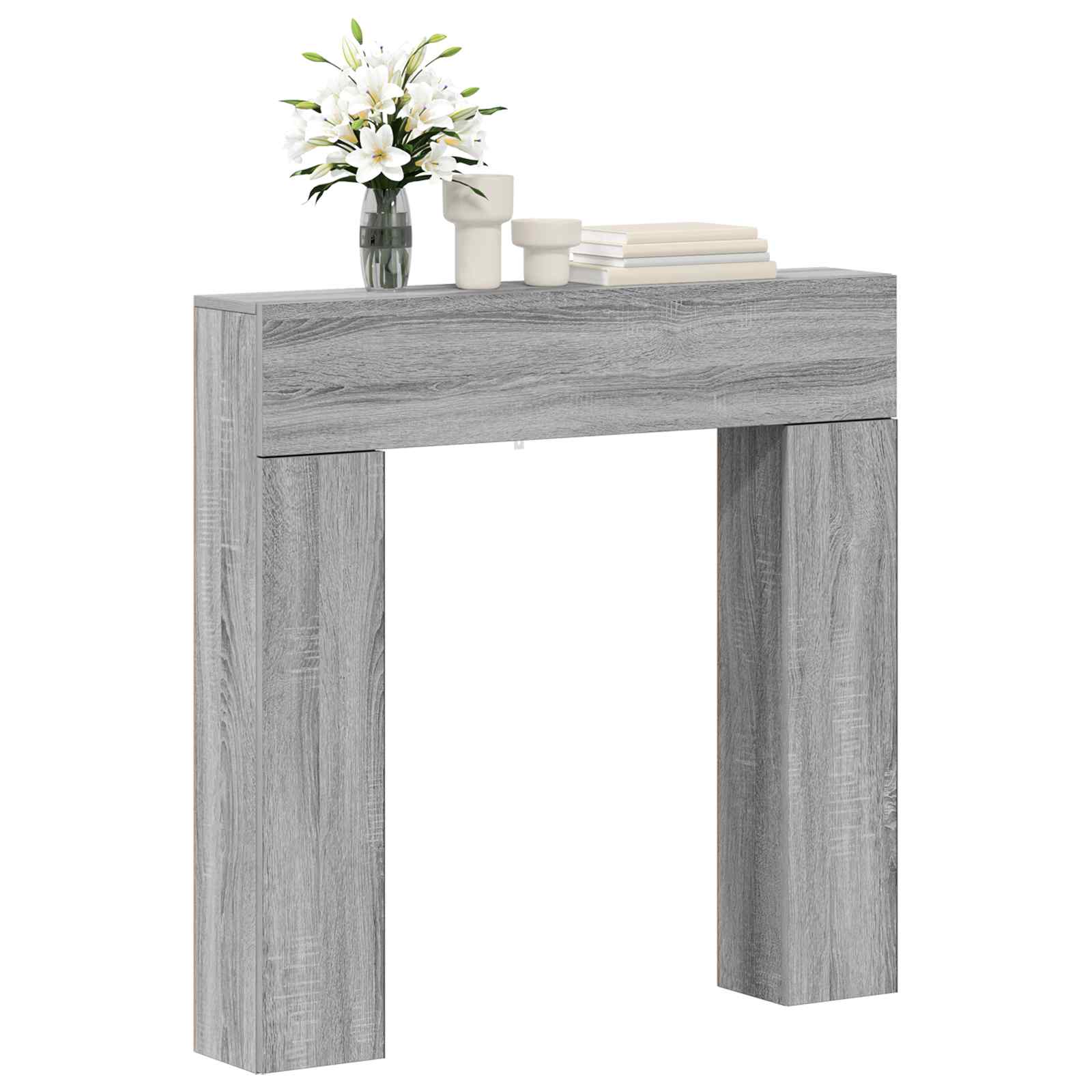 Cornice per camino Sonoma grigio 102 x 18 x 100,5 cm