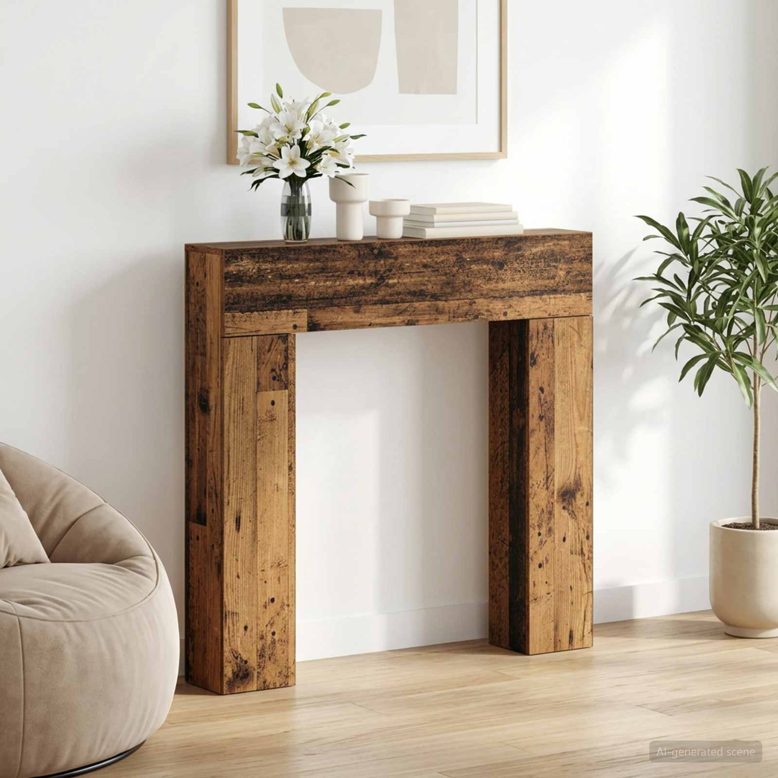 Cornice per camino Legno antico 102 x 18 x 100,5 cm