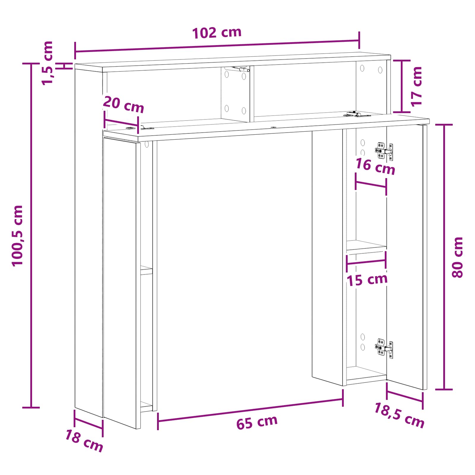 Cornice per camino Legno antico 102 x 18 x 100,5 cm