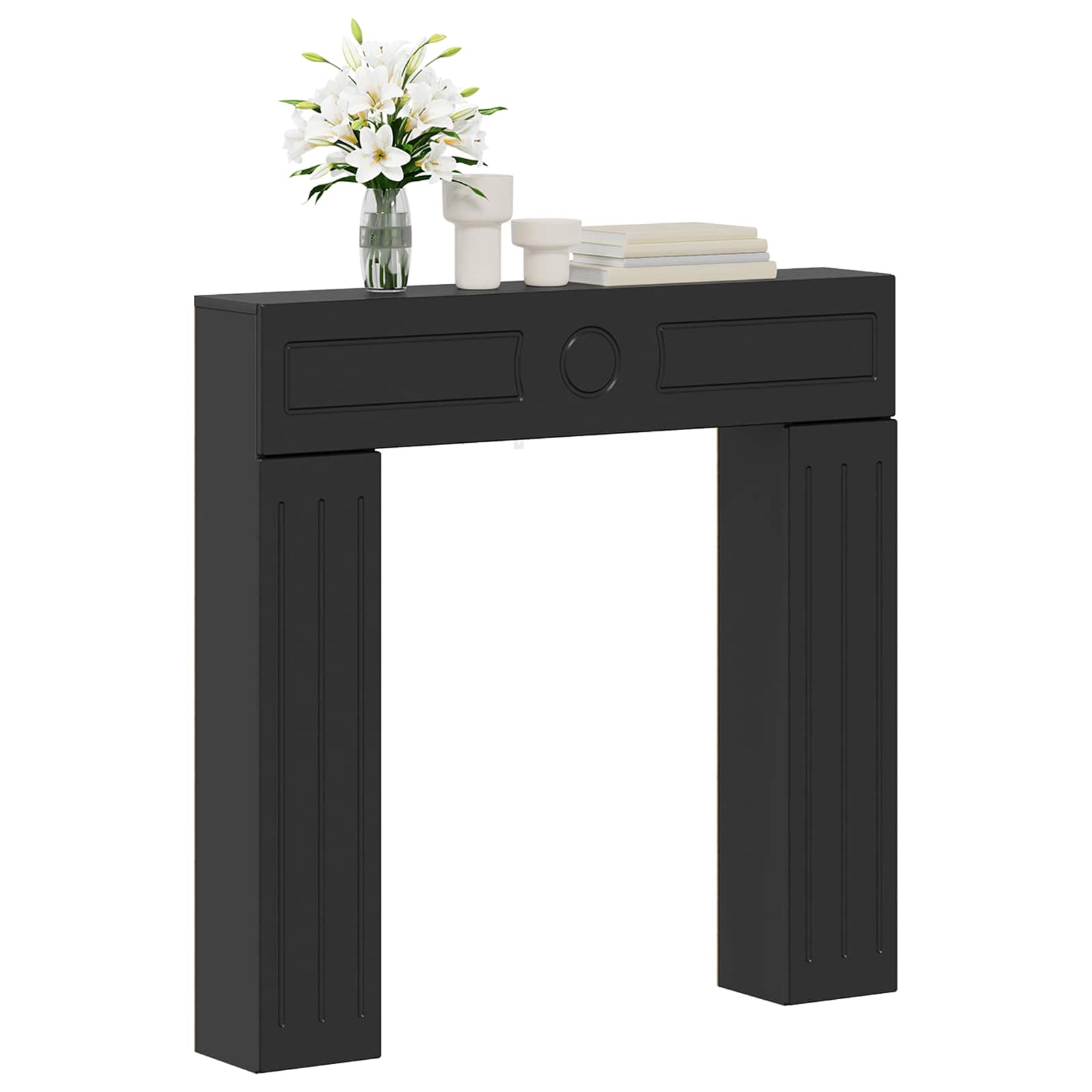 Cornice per camino Nero 102 x 18 x 100,5 cm