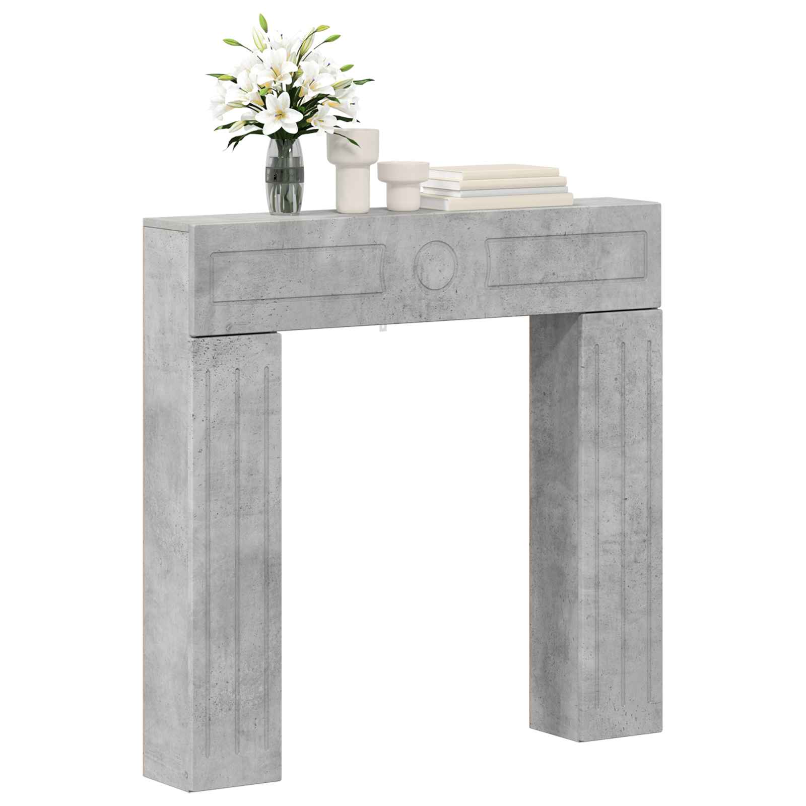 Cornice per camino Grigio Cemento 102 x 18 x 100,5 cm