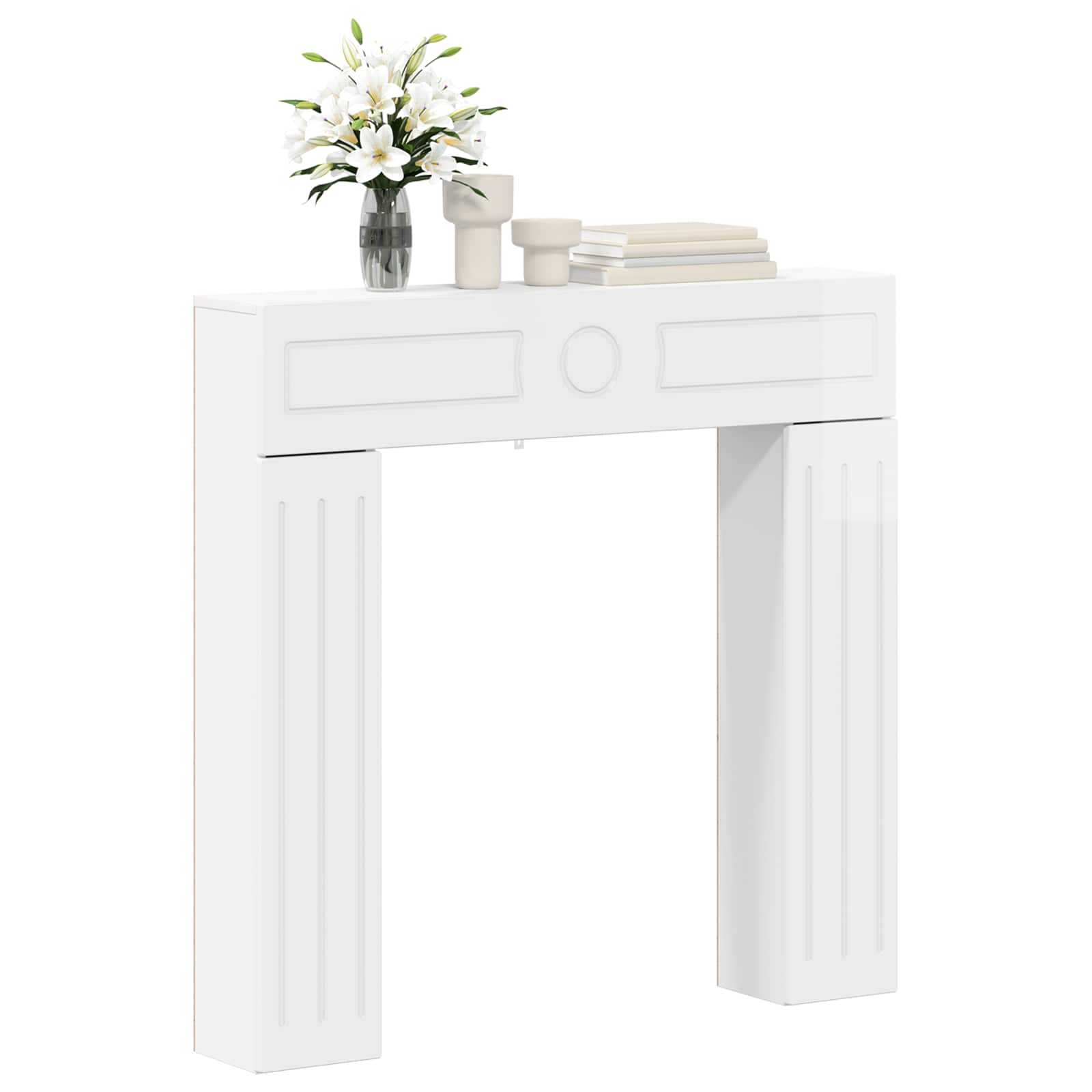 Cornice per camino Bianco Lucido 102 x 18 x 100,5 cm