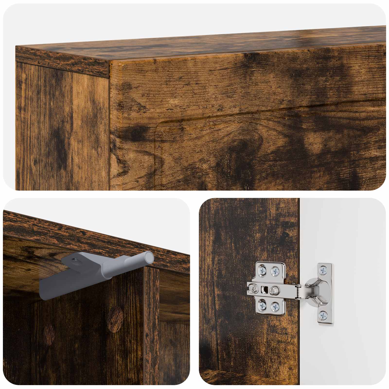 Cornice per camino Rovere Fumo 102 x 18 x 100,5 cm
