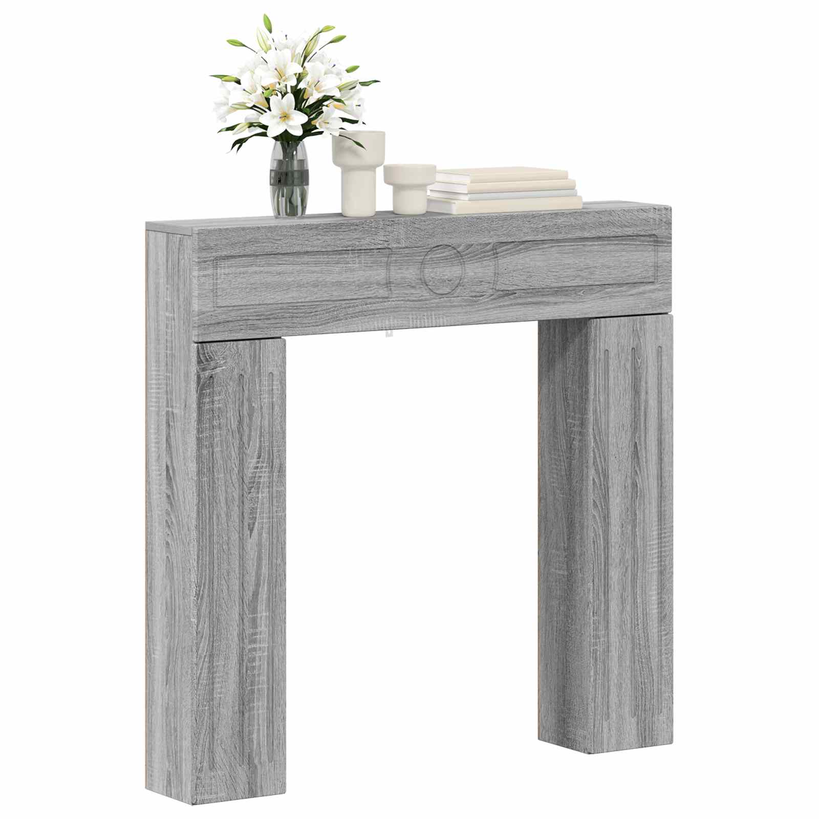 Cornice per camino Sonoma grigio 102 x 18 x 100,5 cm