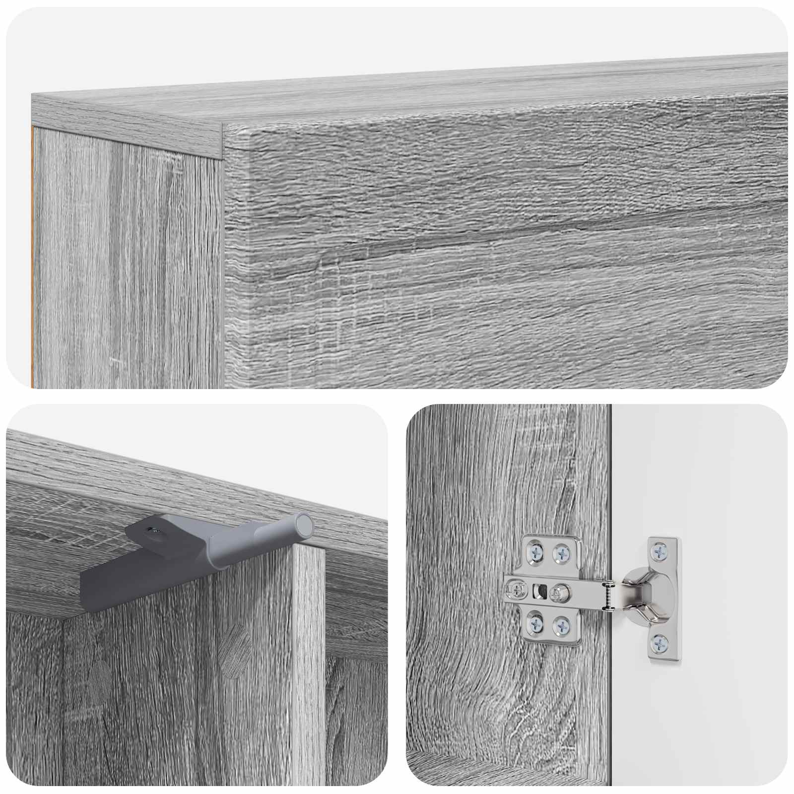 Cornice per camino Sonoma grigio 102 x 18 x 100,5 cm