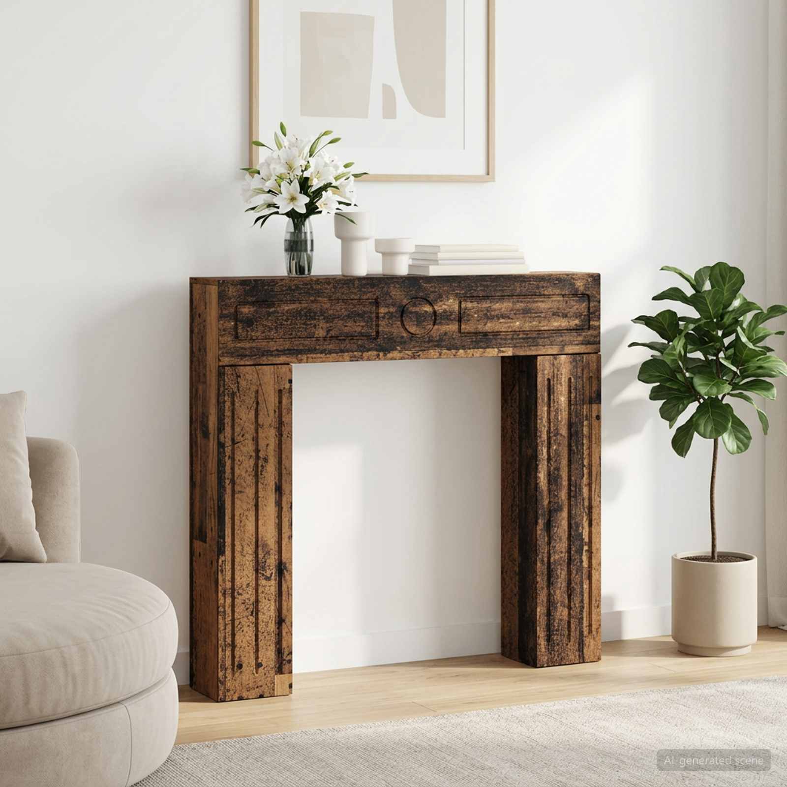 Cornice per camino Legno antico 102 x 18 x 100,5 cm