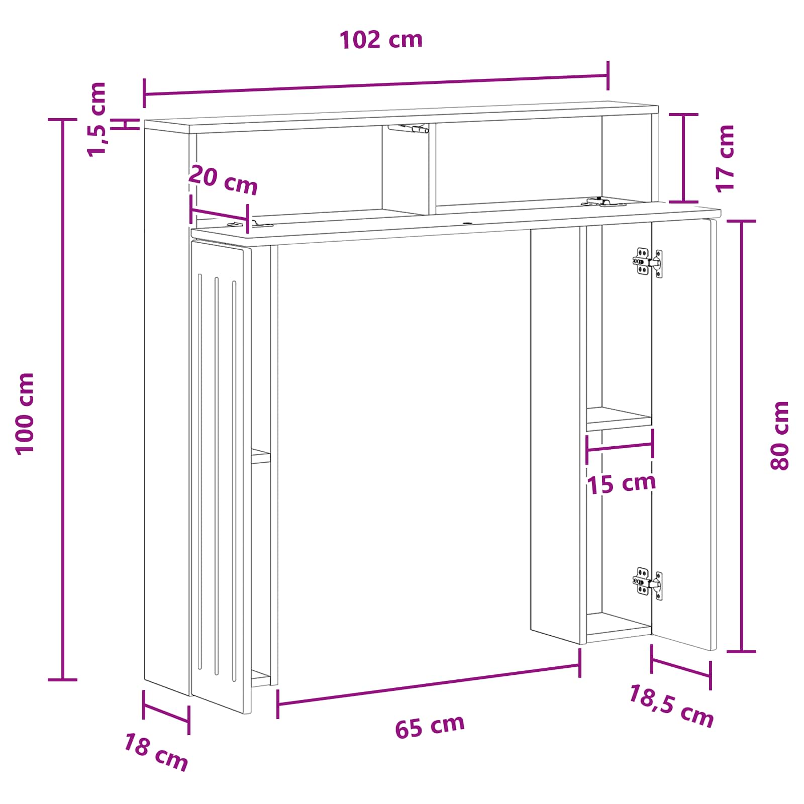 Cornice per camino Legno antico 102 x 18 x 100,5 cm