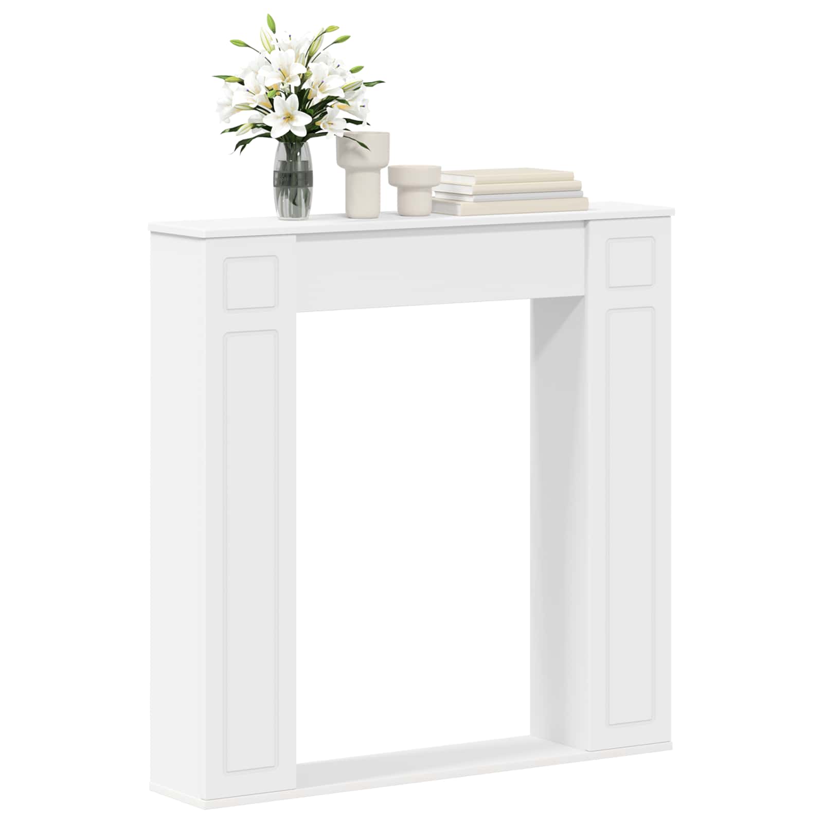 Cornice per camino Bianco 100 x 20 x 100 cm