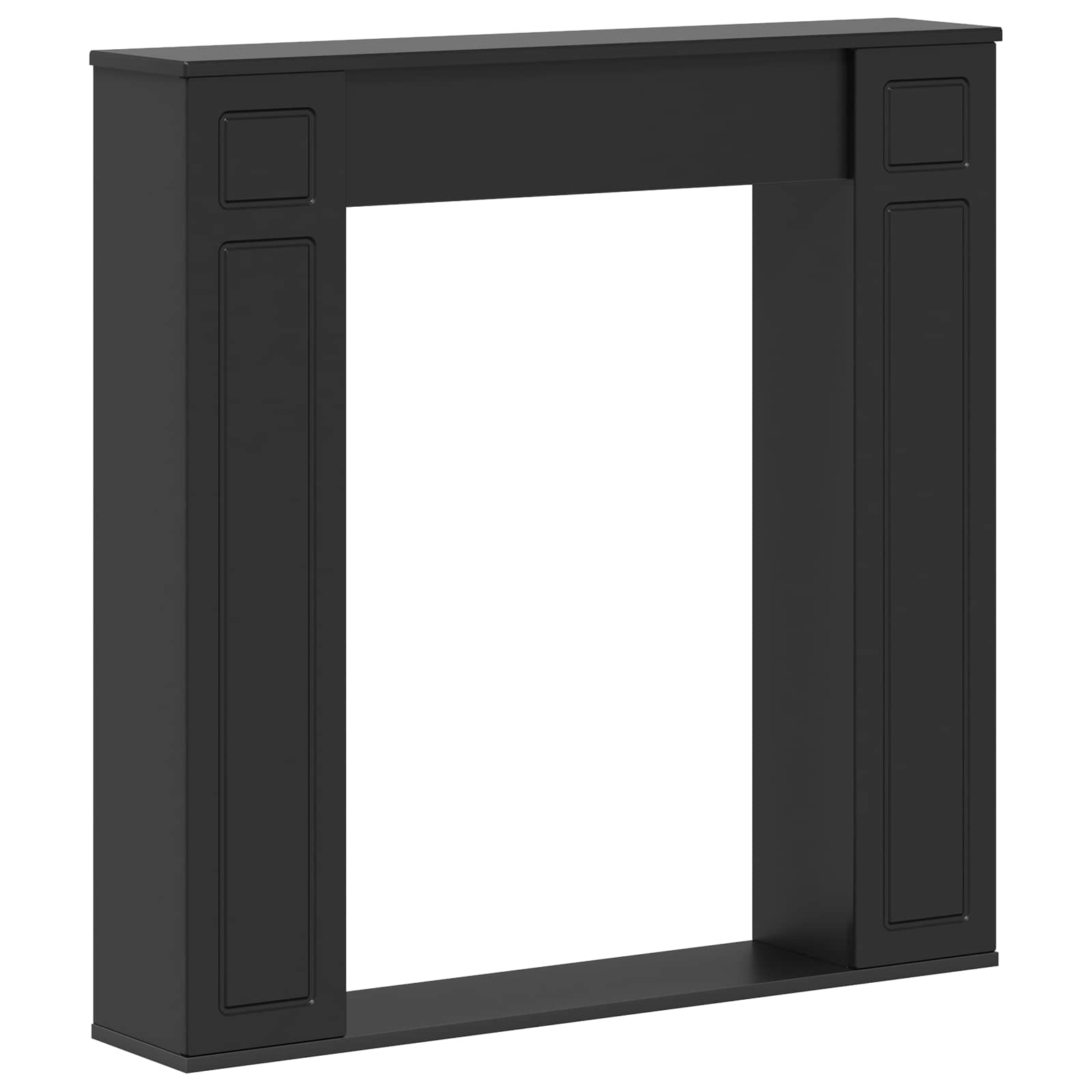 Cornice per camino Nero 100 x 20 x 100 cm Legno ingegnerizzato