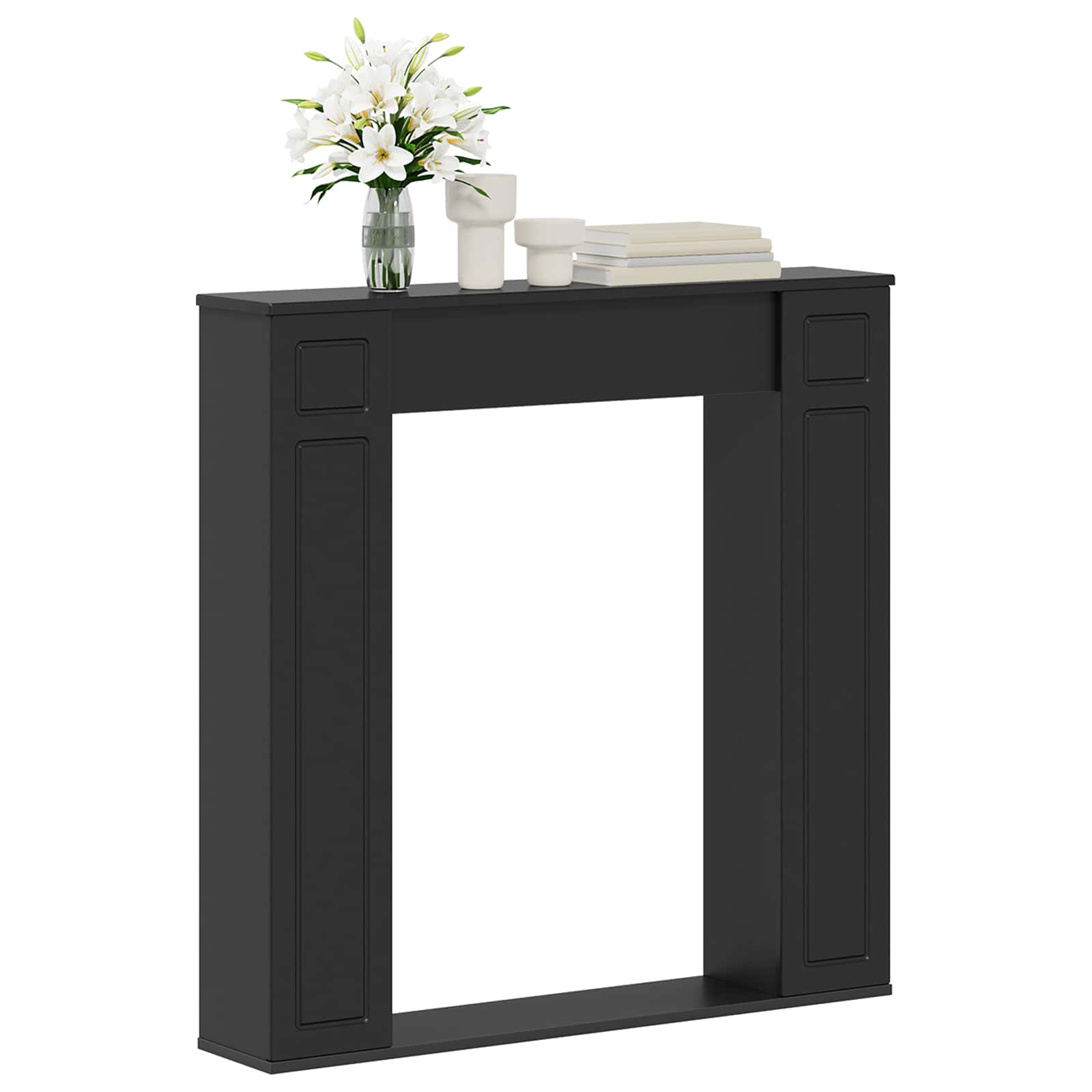 Cornice per camino Nero 100 x 20 x 100 cm Legno ingegnerizzato