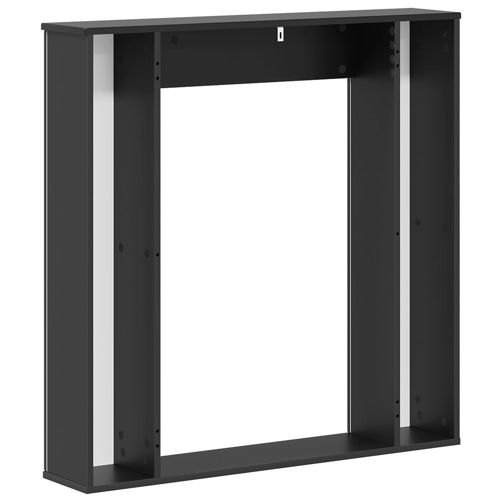Cornice per camino Nero 100 x 20 x 100 cm Legno ingegnerizzato