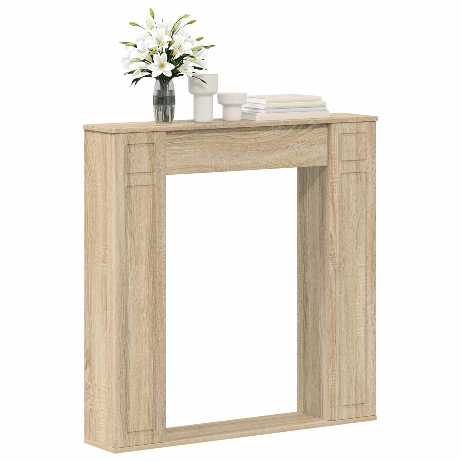Cornice per camino Rovere Sonoma 100 x 20 x 100 cm