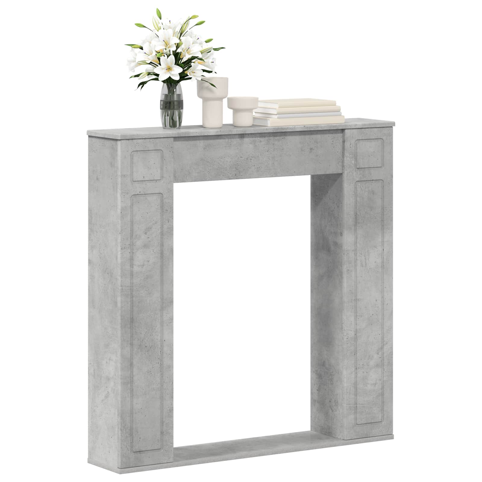 Cornice per camino Grigio Cemento 100 x 20 x 100 cm