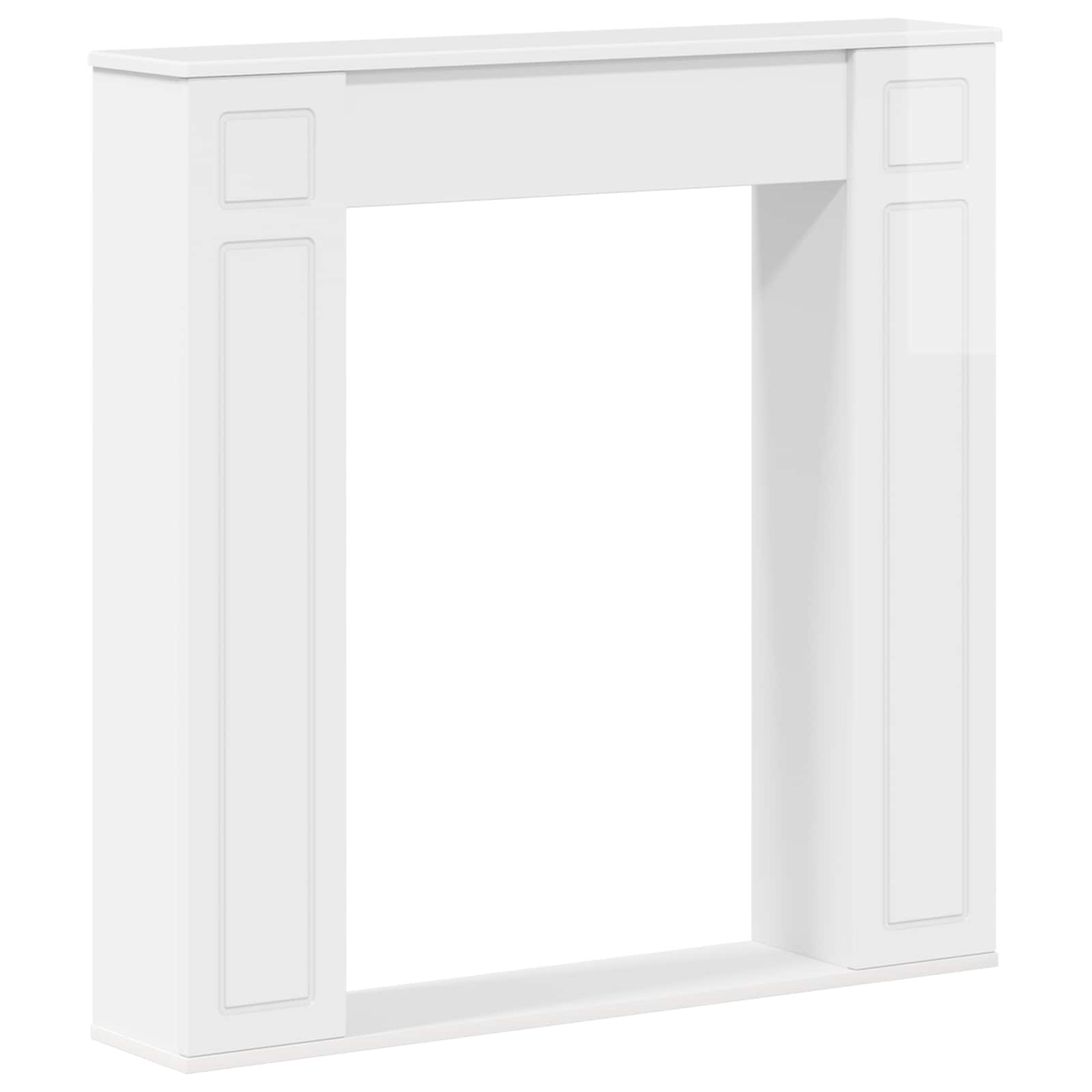 Cornice per camino Bianco Lucido 100 x 20 x 100 cm