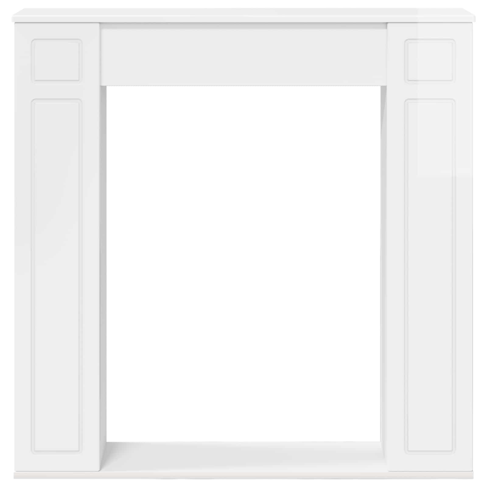 Cornice per camino Bianco Lucido 100 x 20 x 100 cm