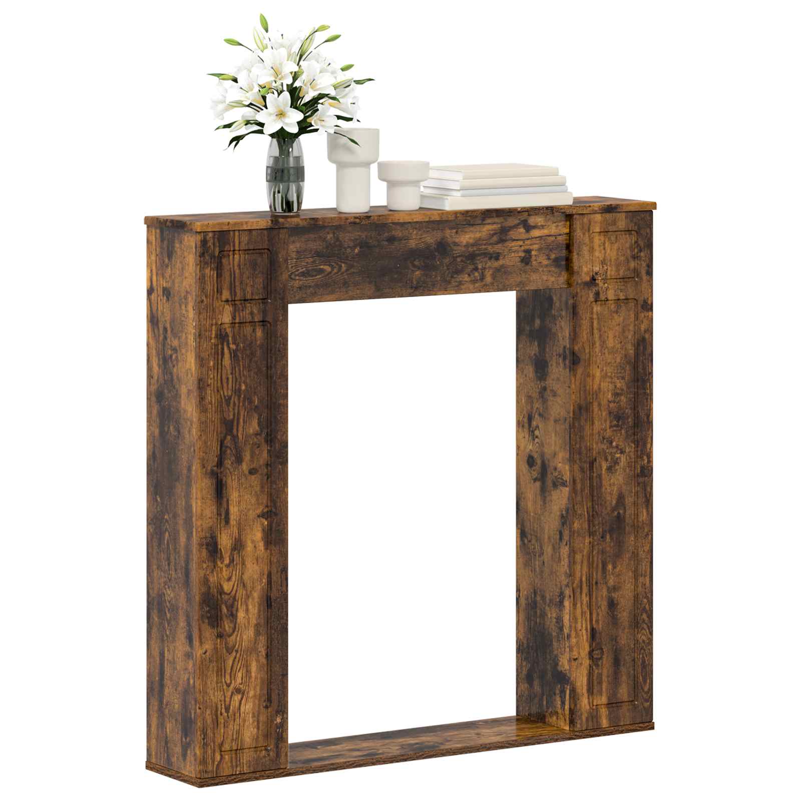 Cornice per camino Rovere Fumo 100 x 20 x 100 cm