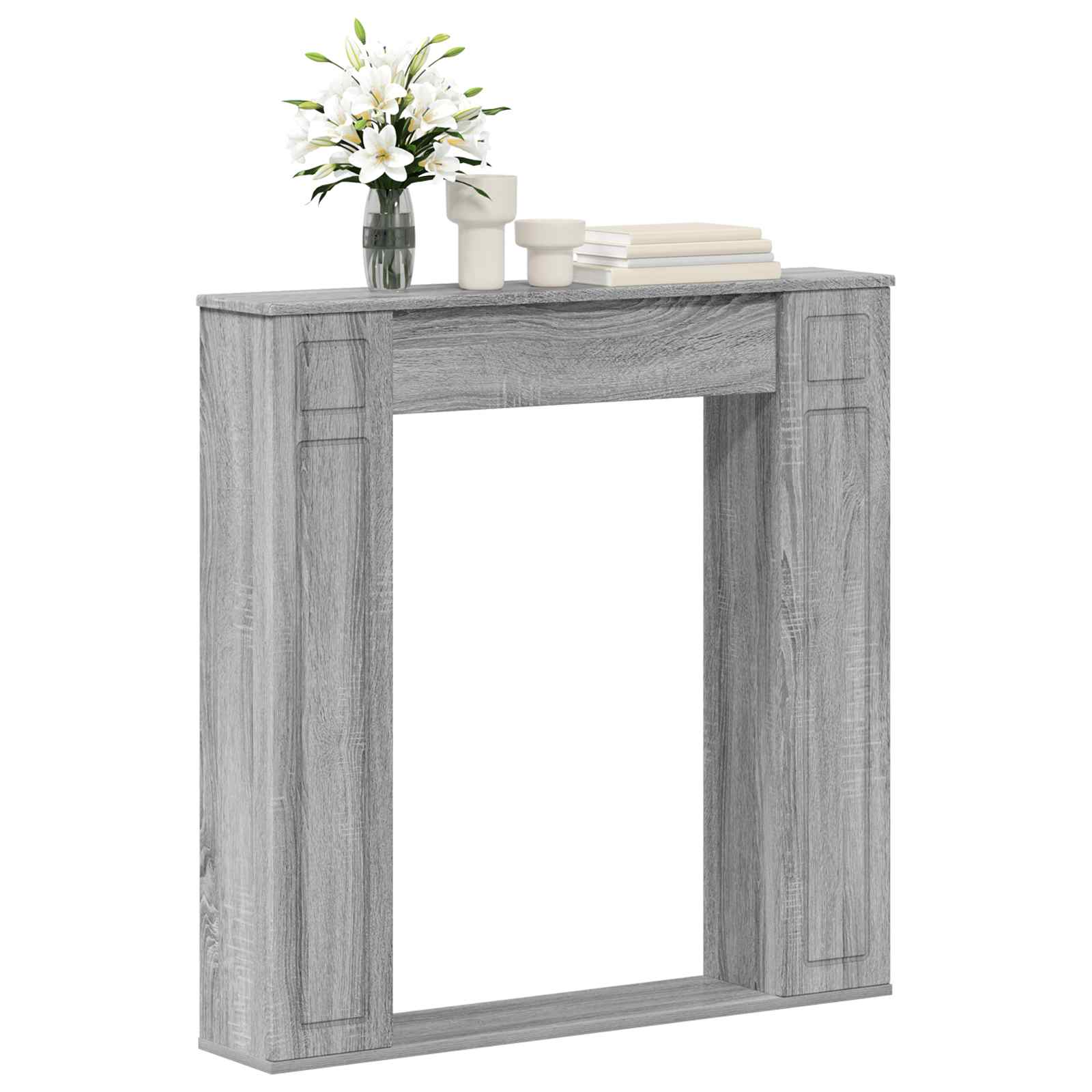 Cornice per camino Sonoma grigio 100 x 20 x 100 cm